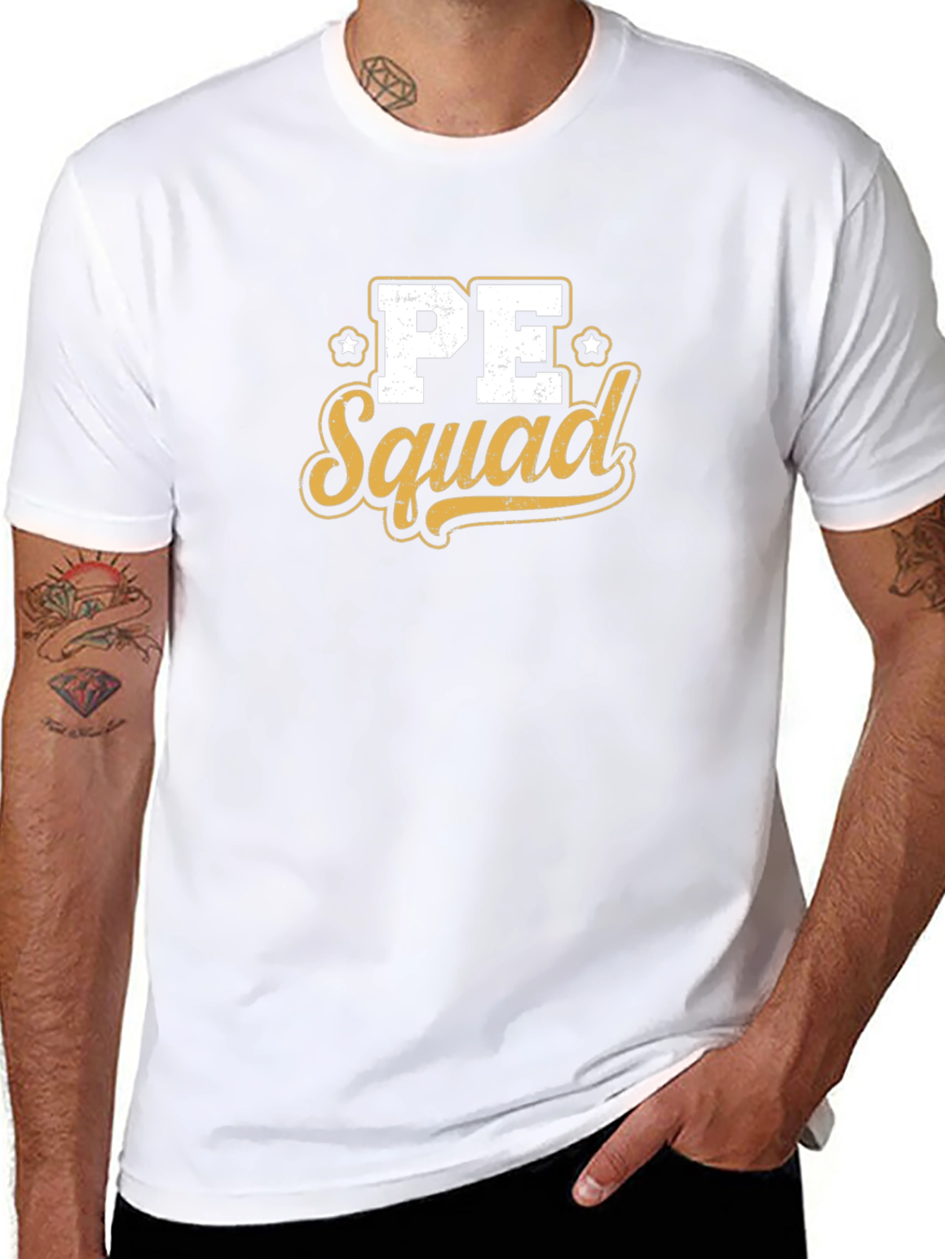 PE Squad Graphic Tee - Black Cotton Blend