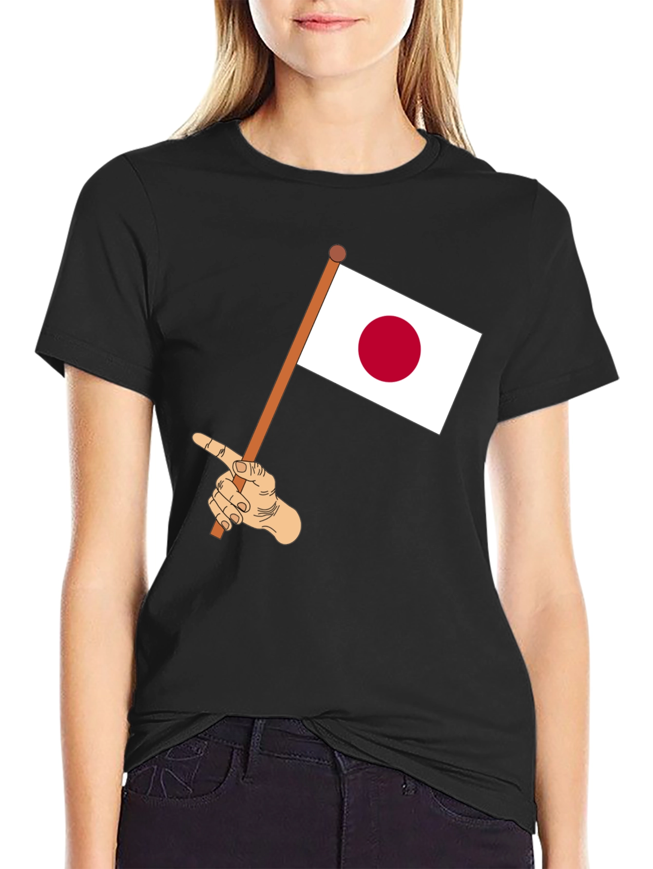 Japan Flag Waving Tee - Unique Graphic T-Shirt