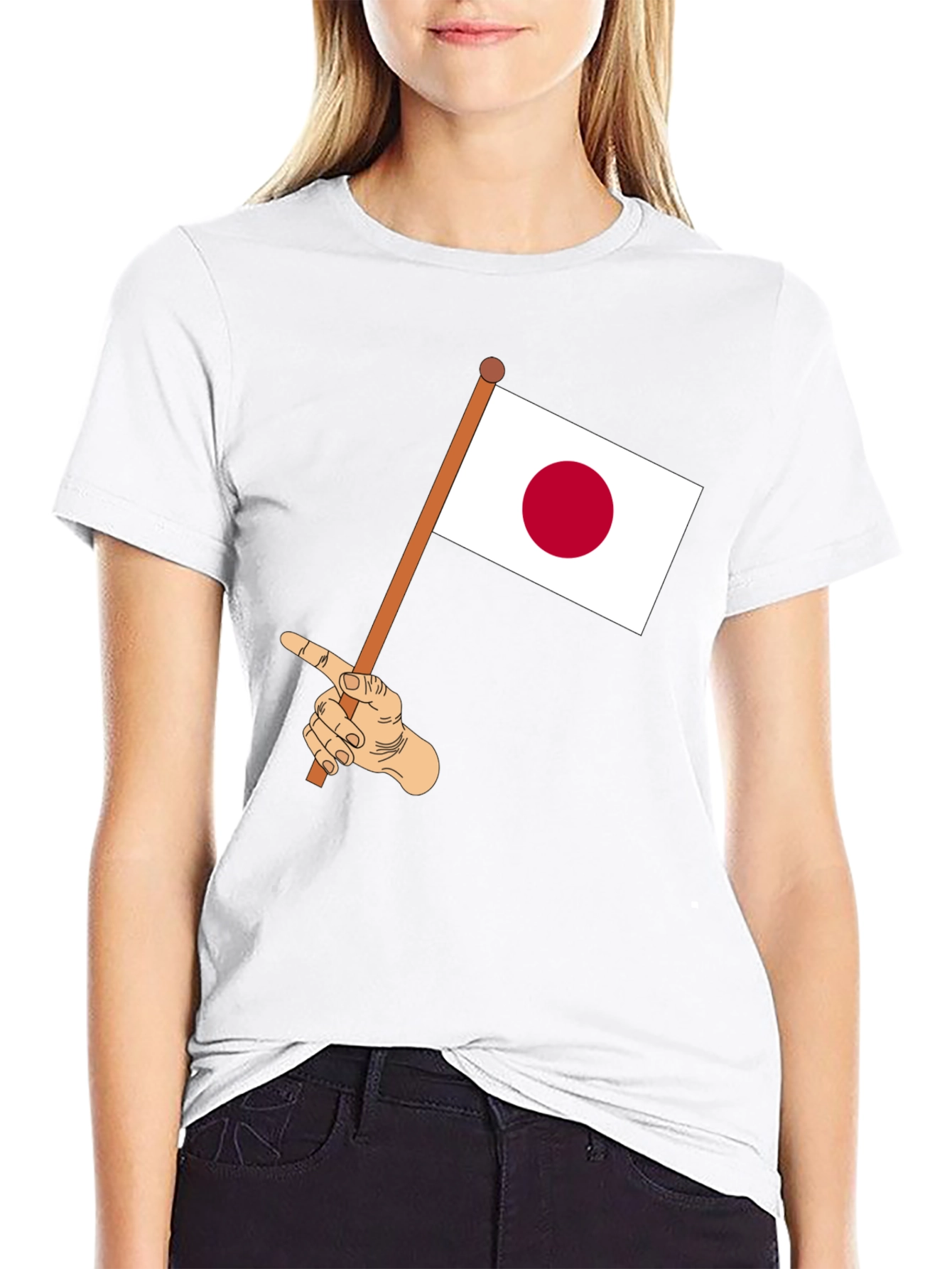 Japan Flag Waving Tee - Unique Graphic T-Shirt