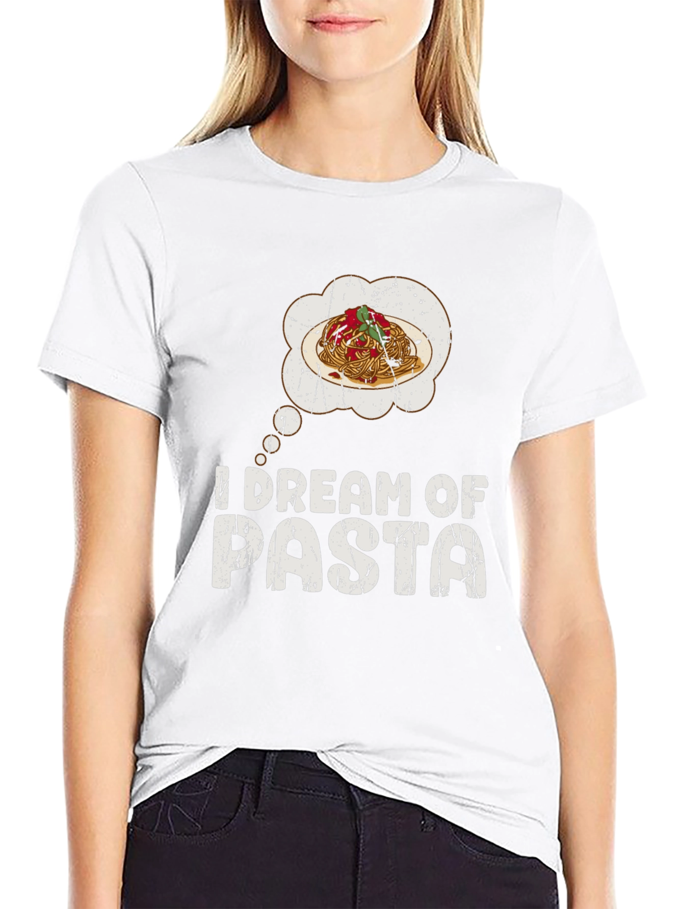 I Dream of Pasta Black Graphic T-Shirt