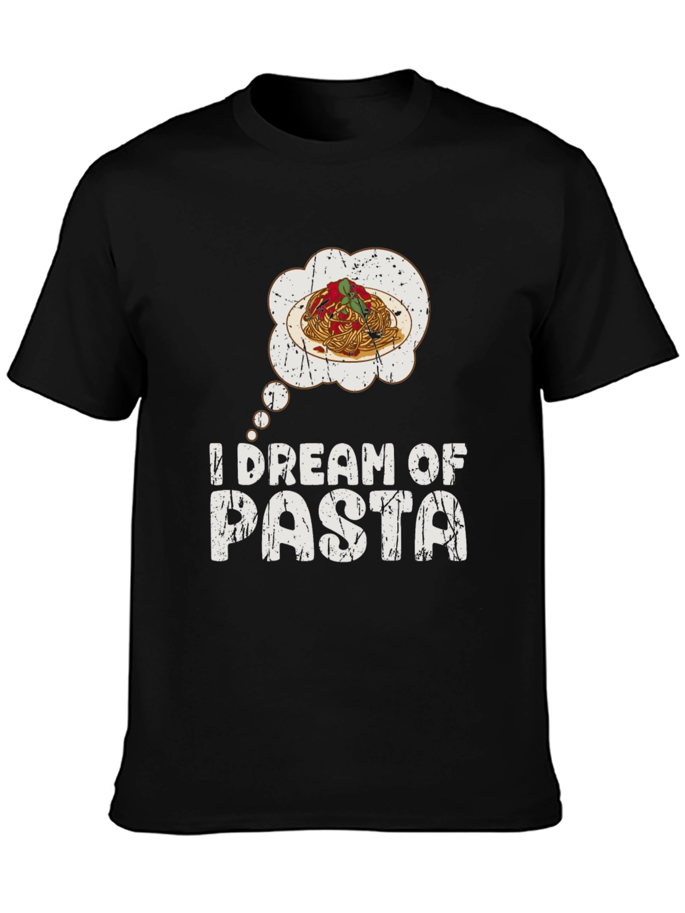 I Dream of Pasta Black Graphic T-Shirt
