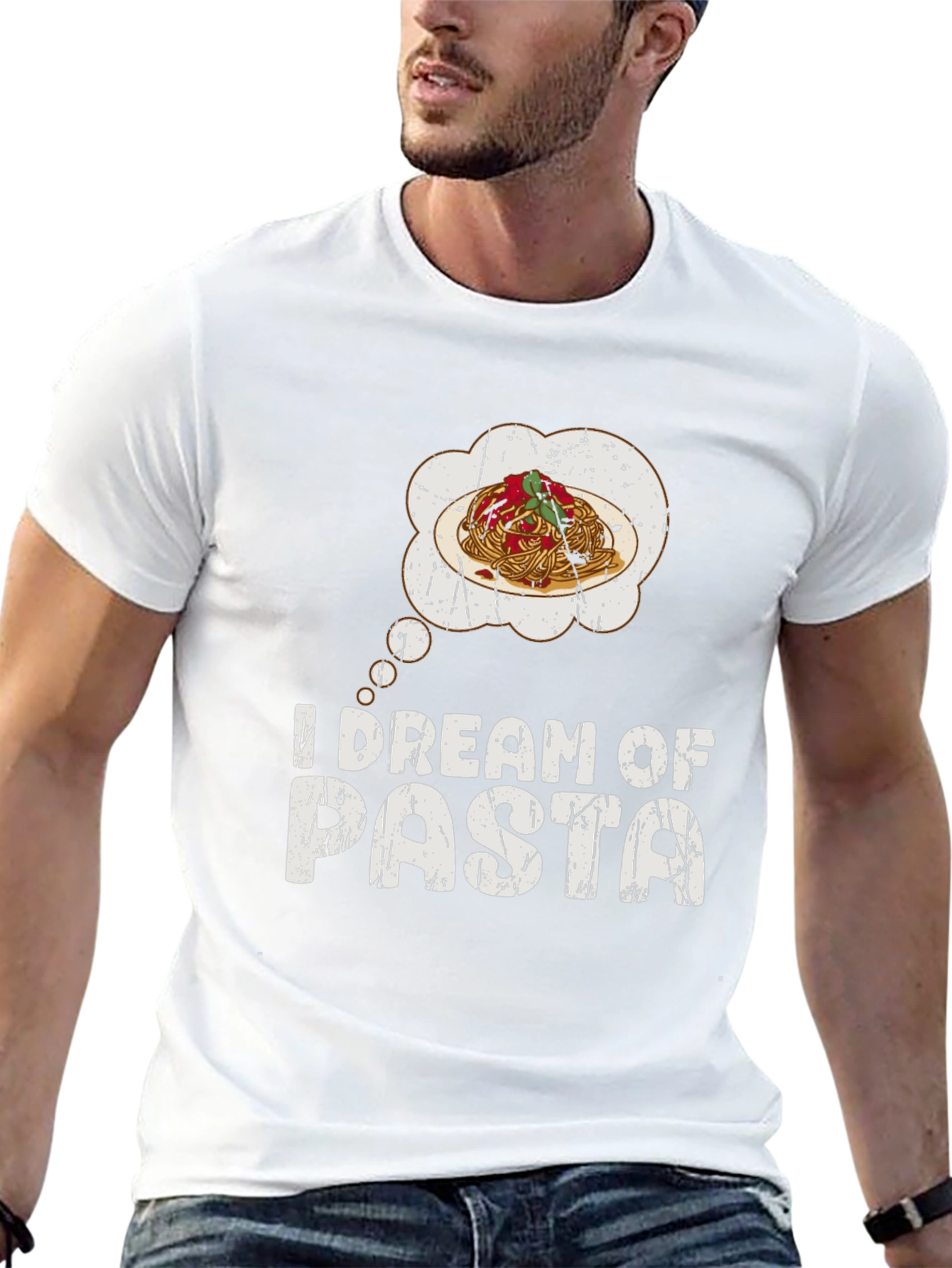 I Dream of Pasta Black Graphic T-Shirt