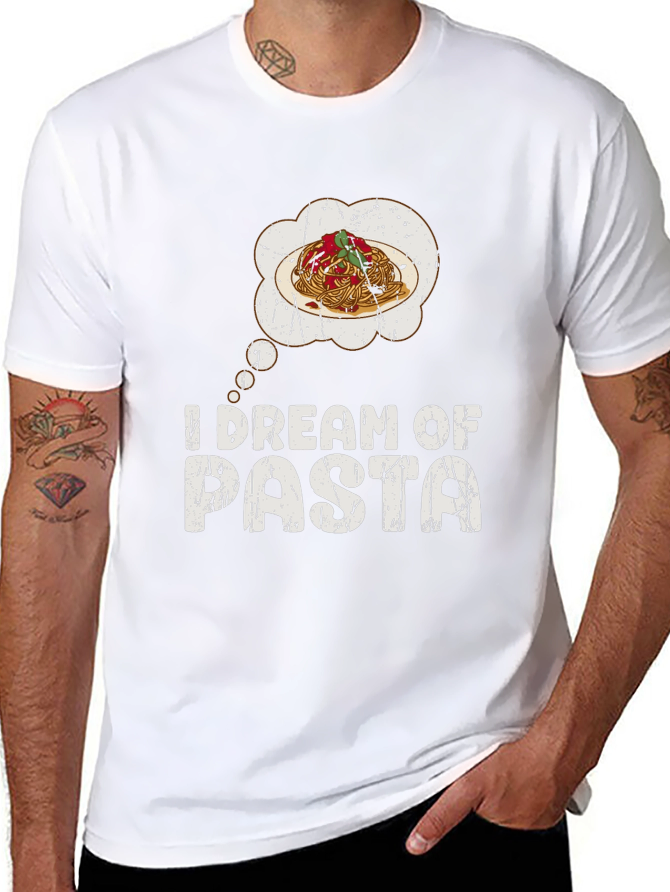 I Dream of Pasta Black Graphic T-Shirt