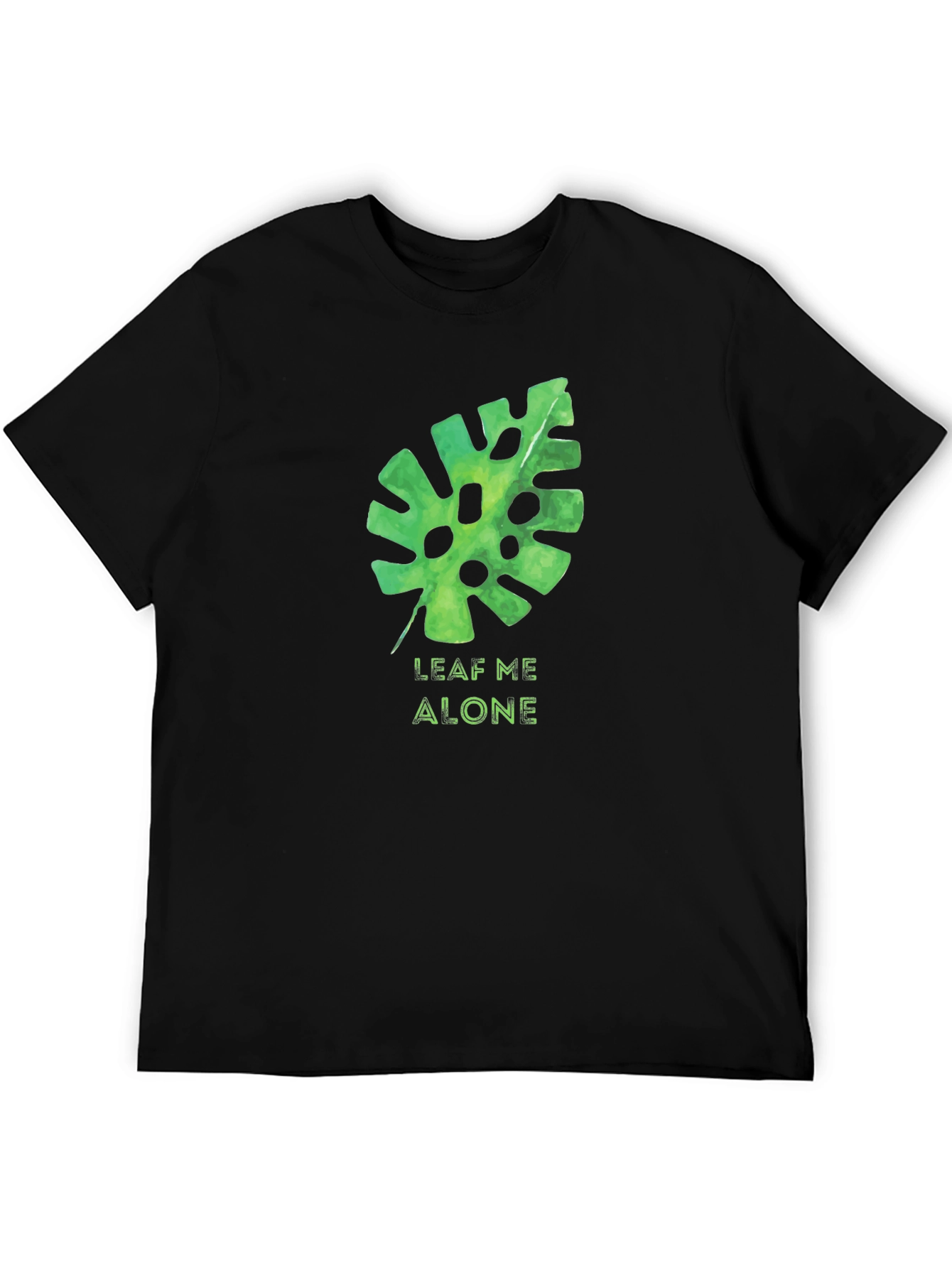 Leaf Me Alone Black Graphic Tee