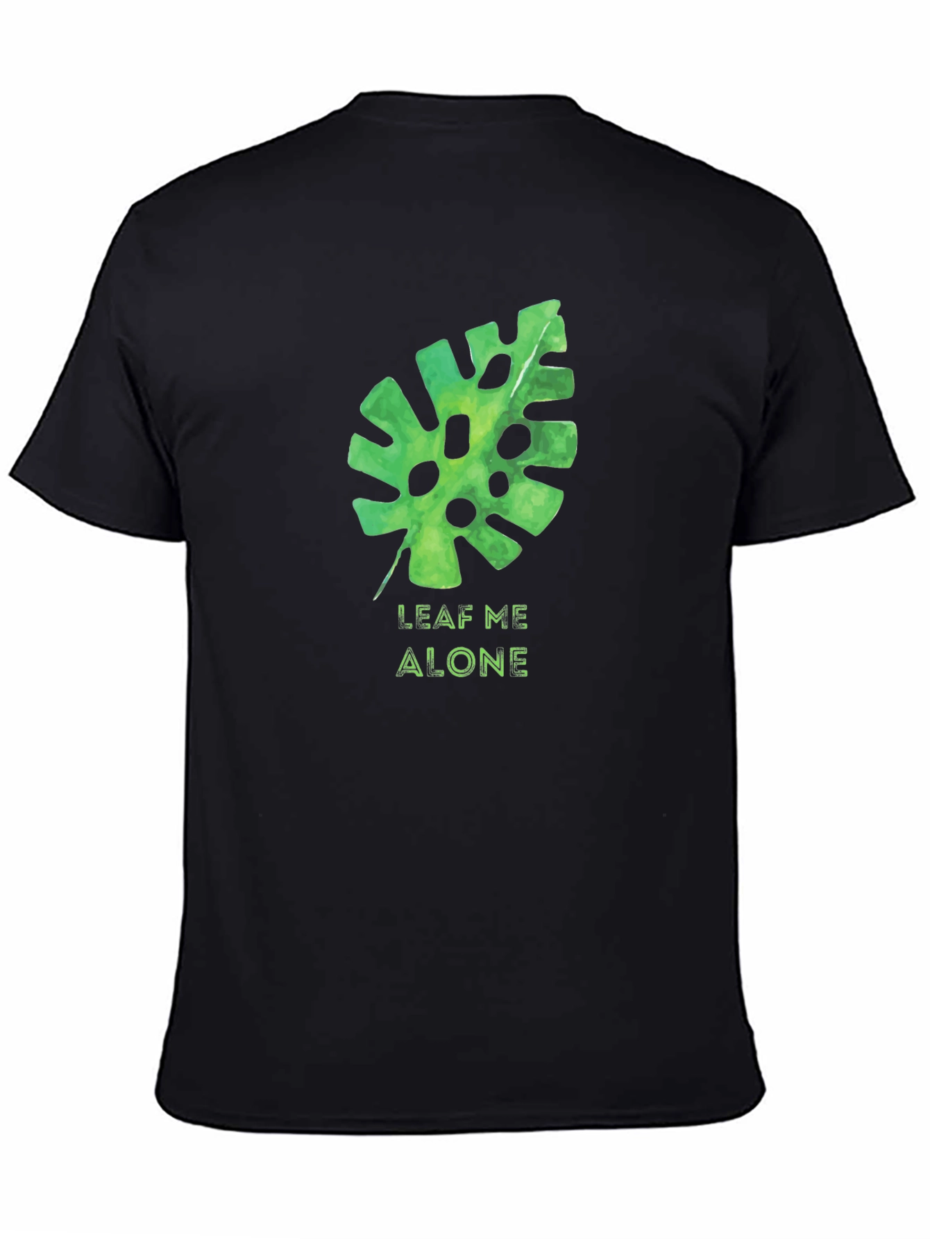 Leaf Me Alone Black Graphic Tee