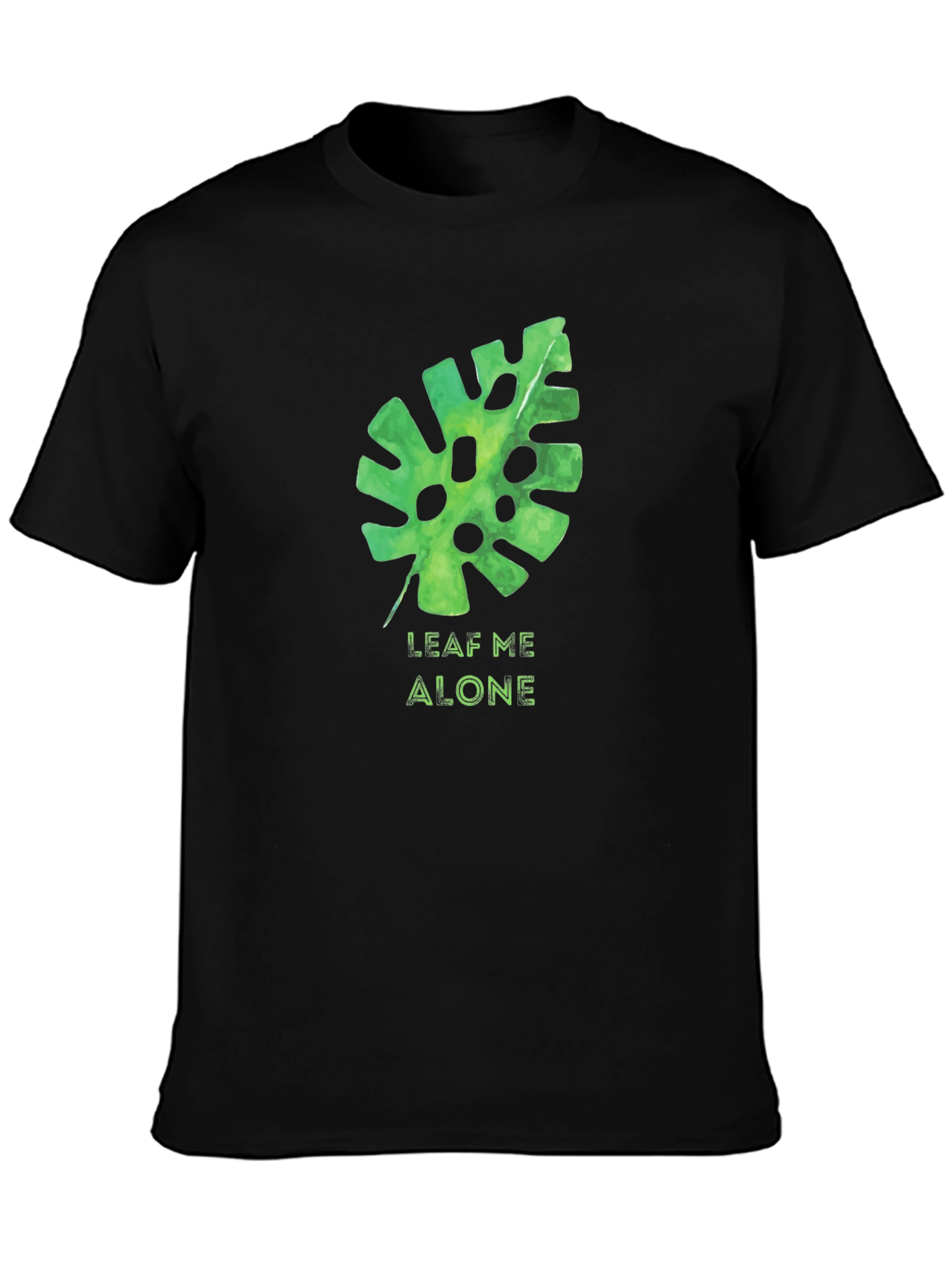 Leaf Me Alone Black Graphic Tee