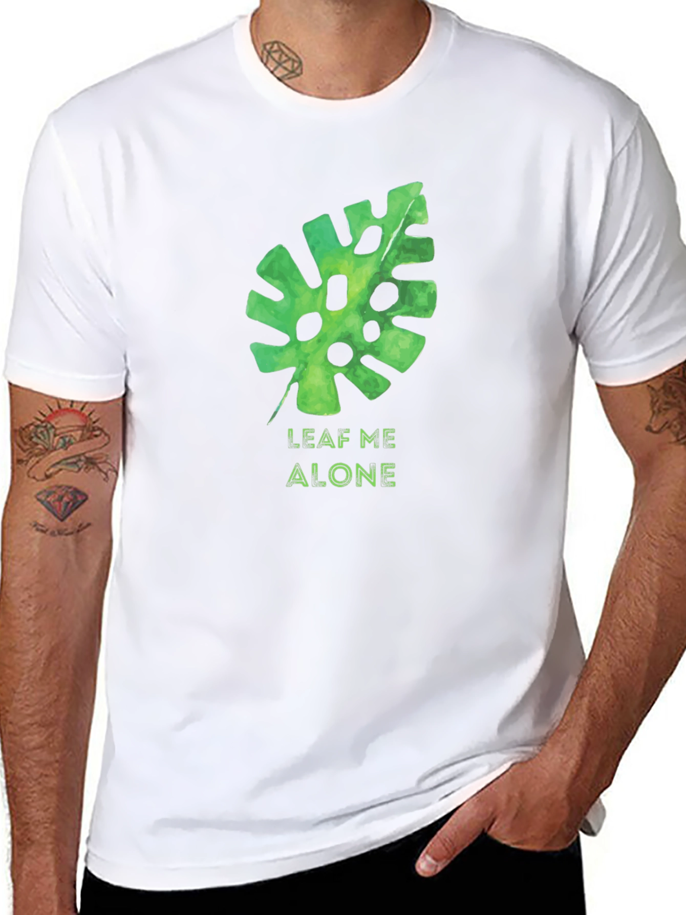 Leaf Me Alone Black Graphic Tee