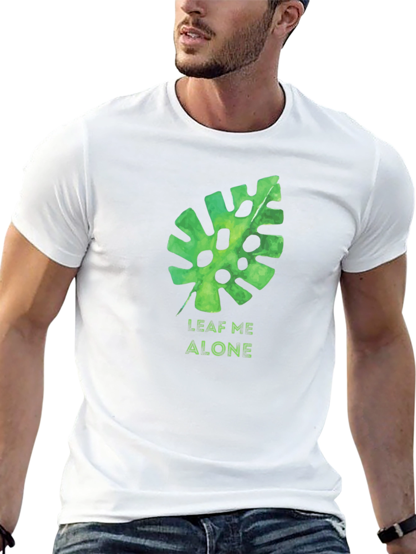 Leaf Me Alone Black Graphic Tee