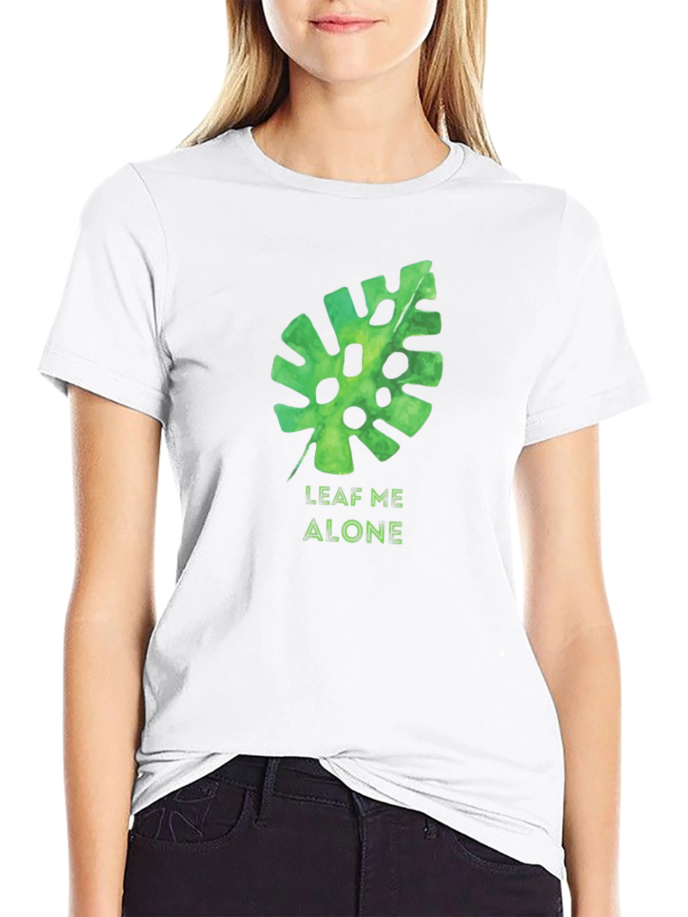 Leaf Me Alone Black Graphic Tee