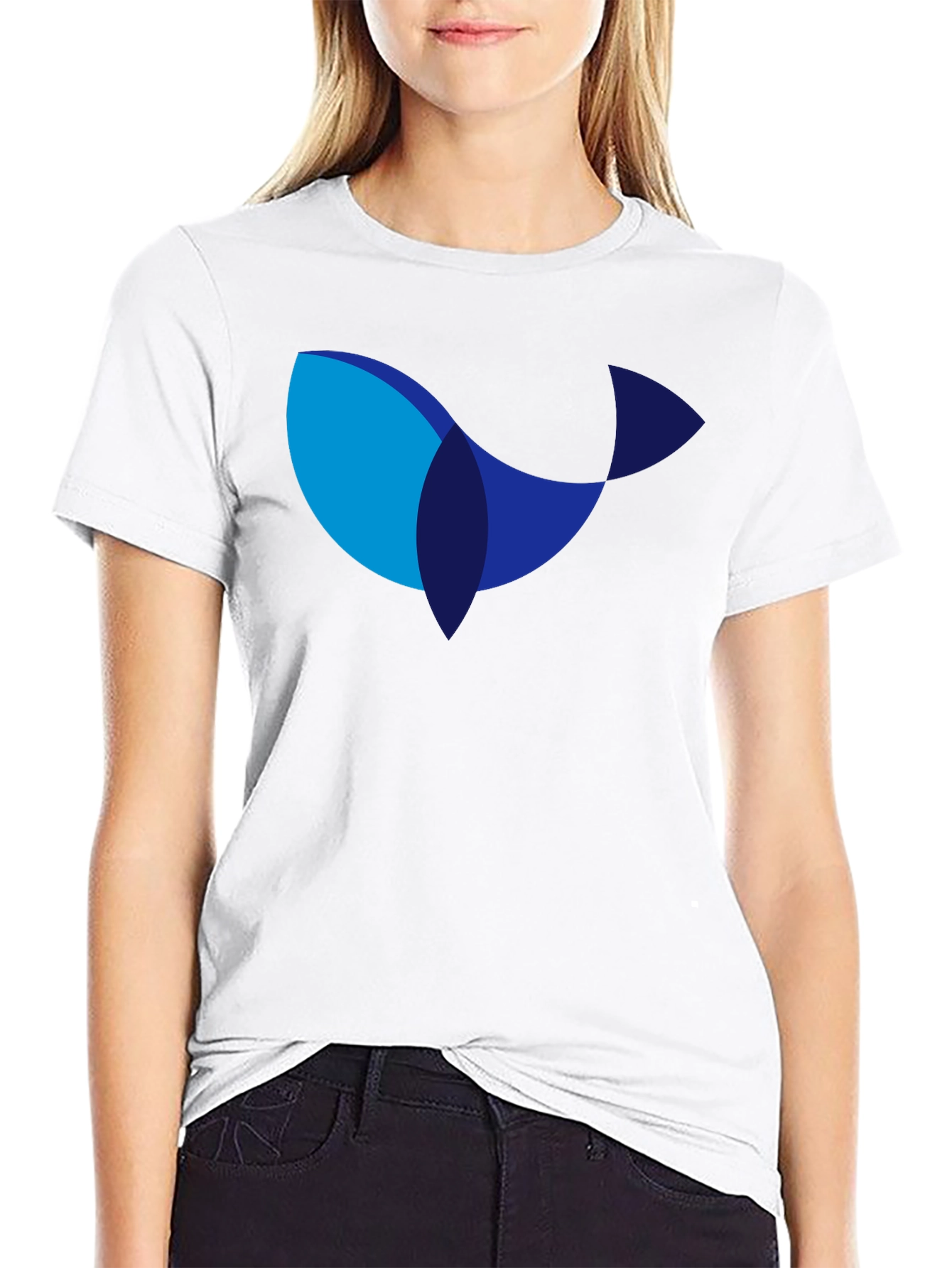 Modern Whale Graphic Black T-Shirt