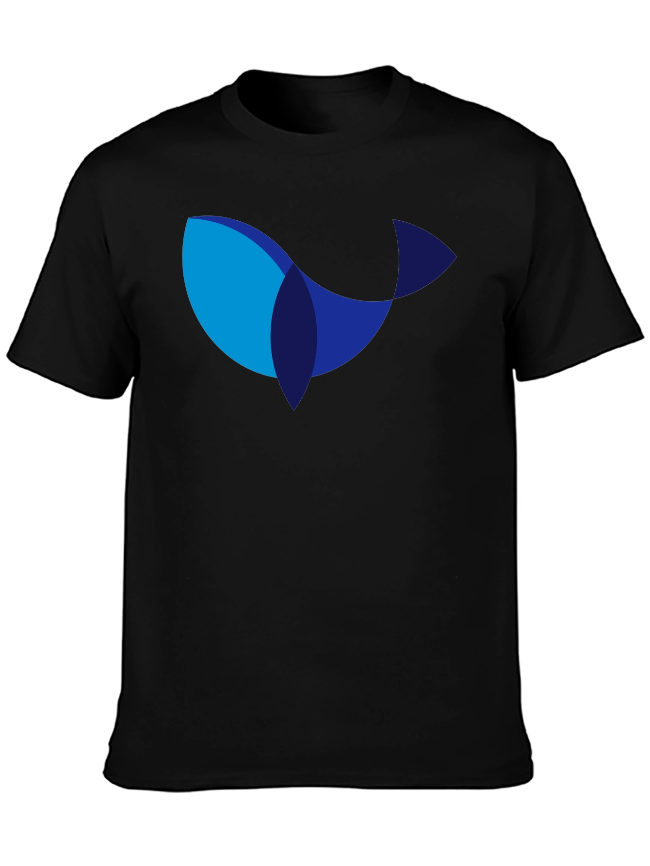 Modern Whale Graphic Black T-Shirt
