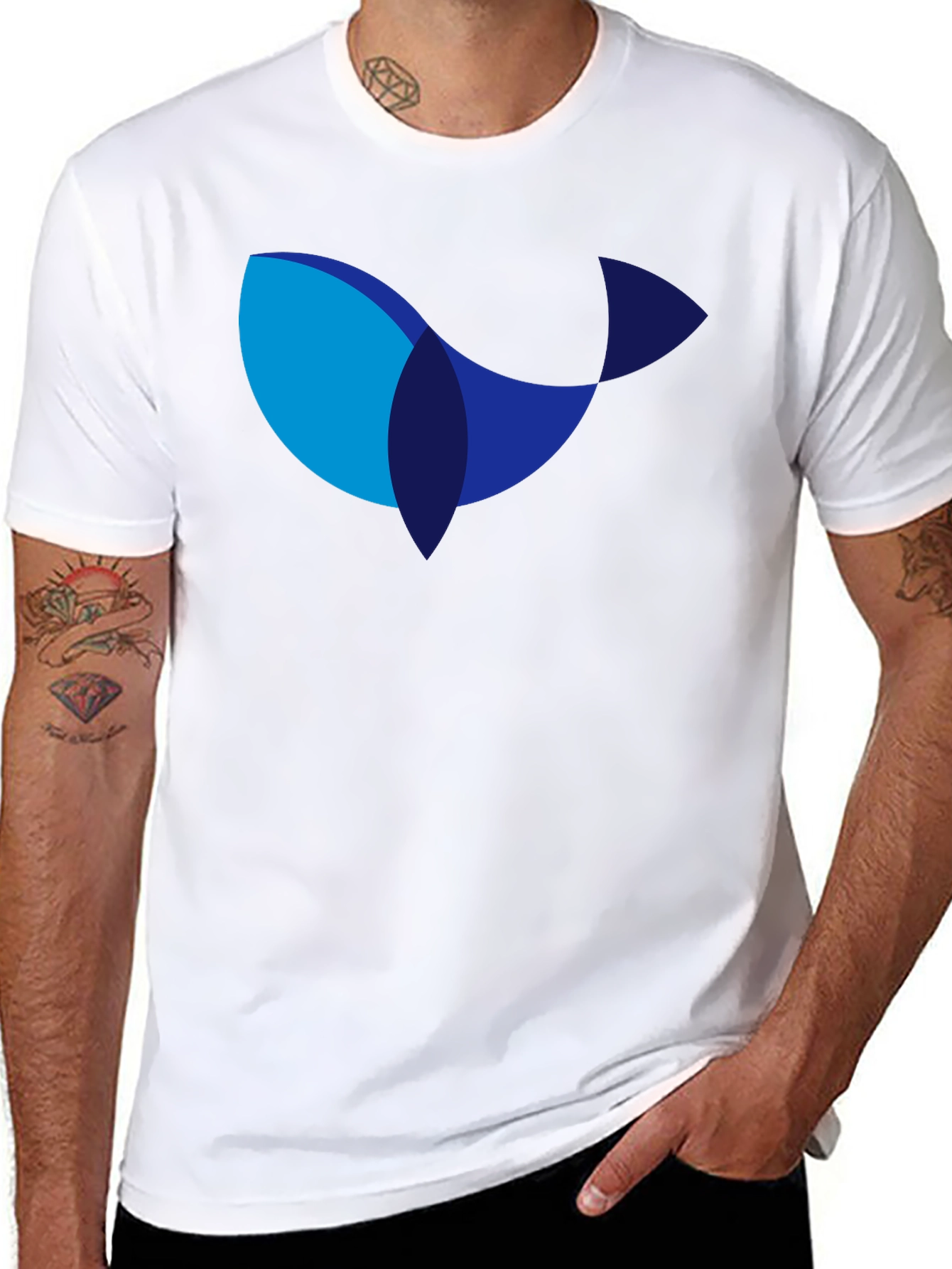 Modern Whale Graphic Black T-Shirt