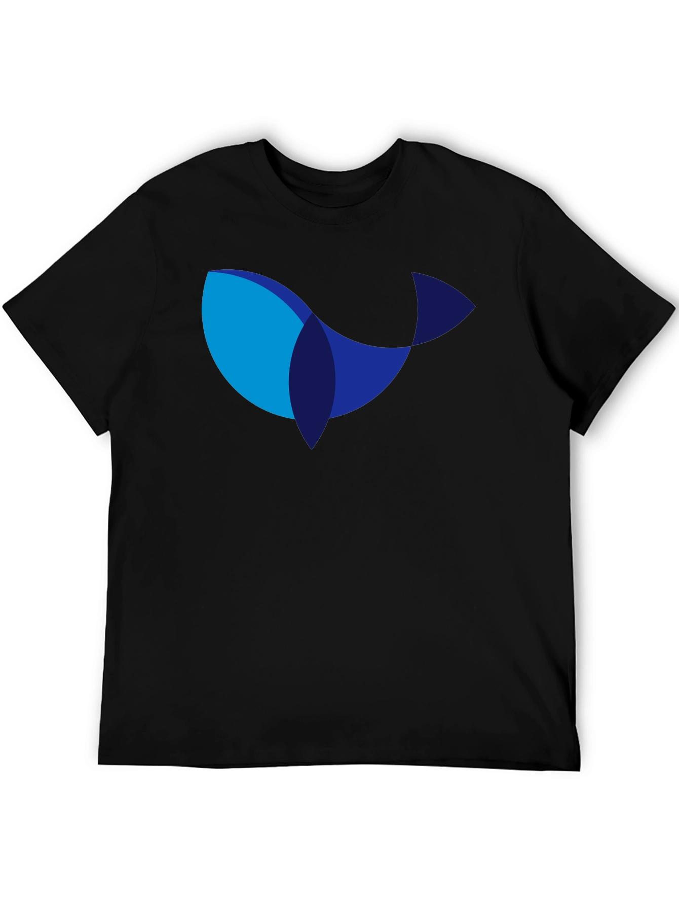 Modern Whale Graphic Black T-Shirt