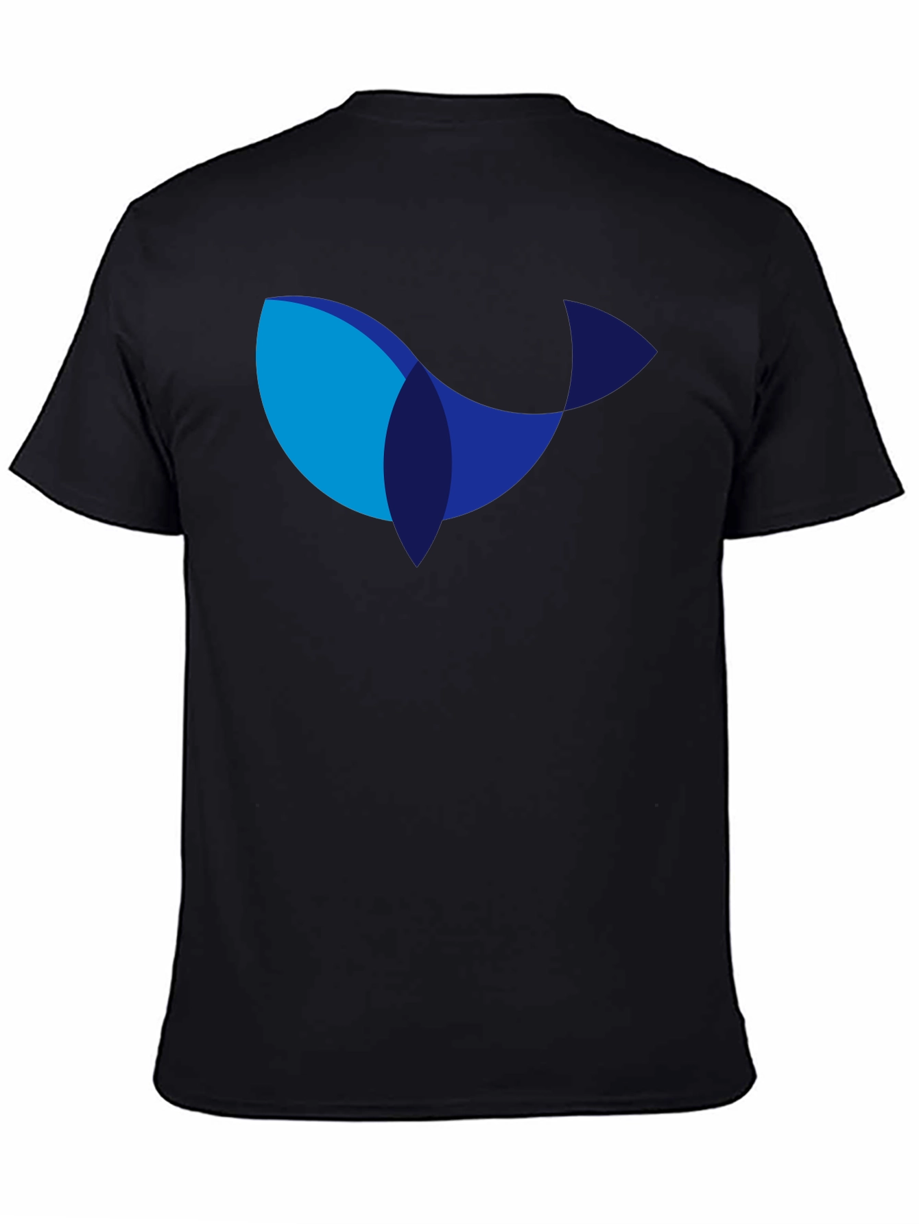 Modern Whale Graphic Black T-Shirt