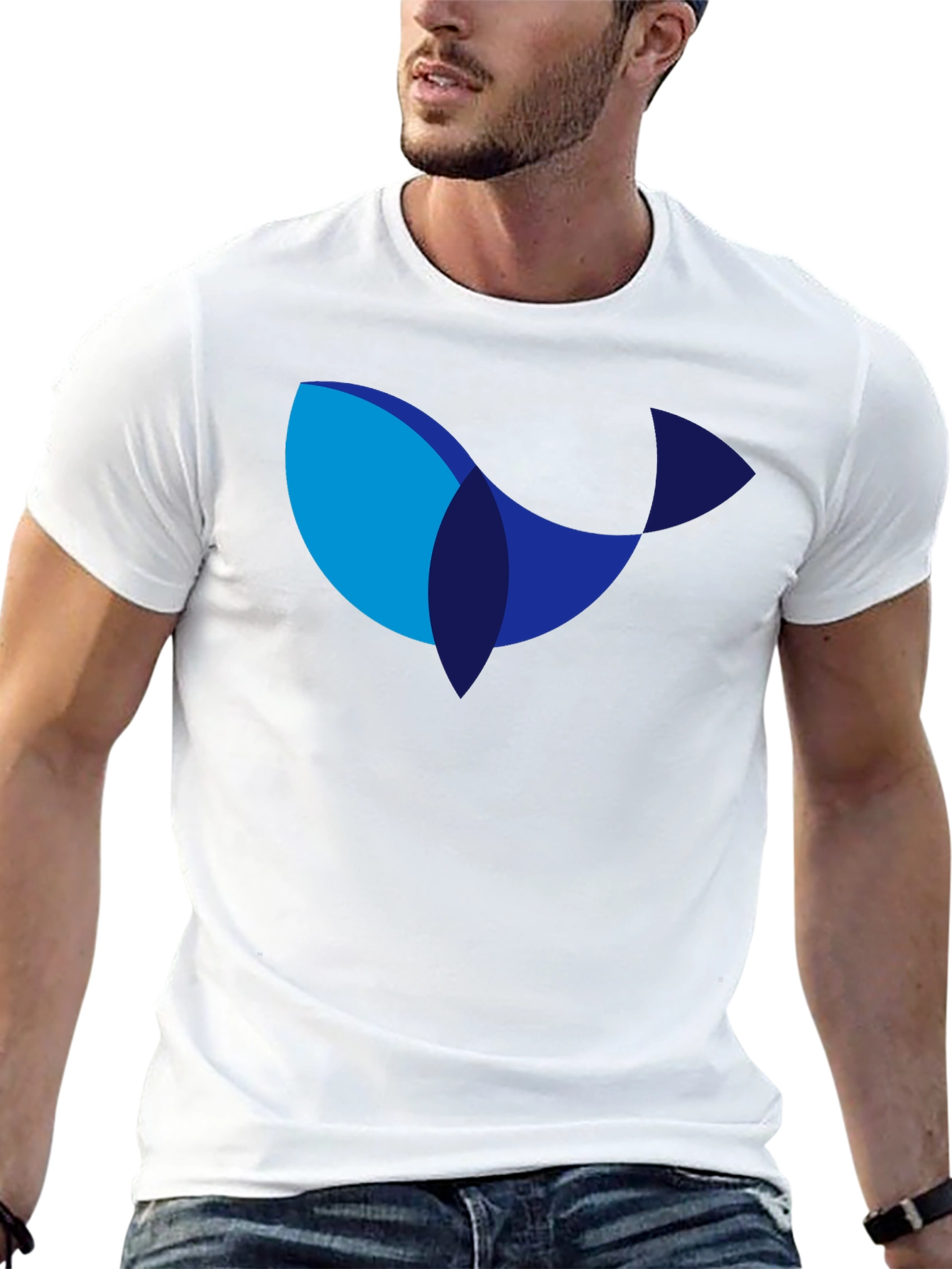Modern Whale Graphic Black T-Shirt