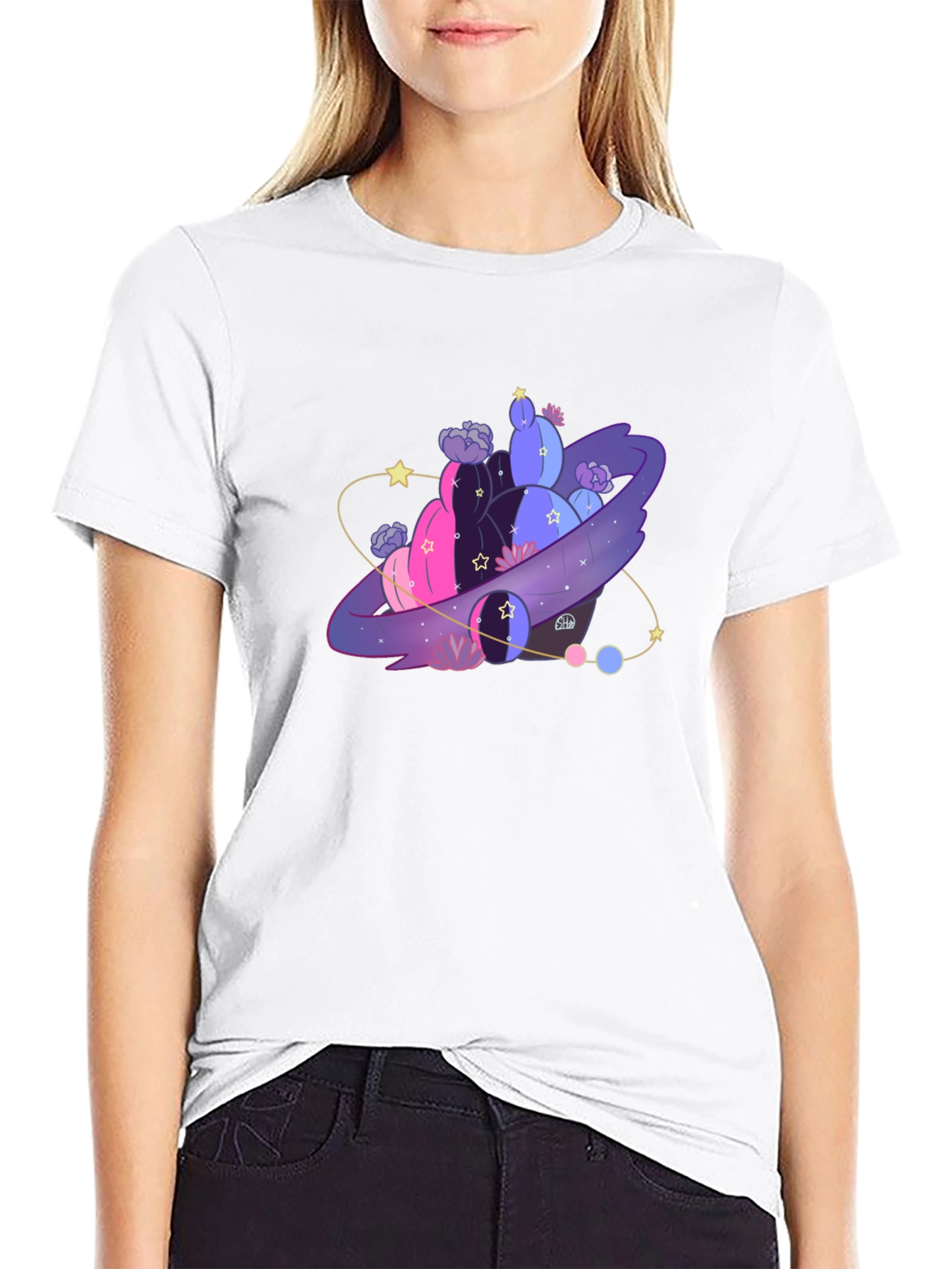 Galaxy Cactus T-Shirt - Unique Graphic Tee