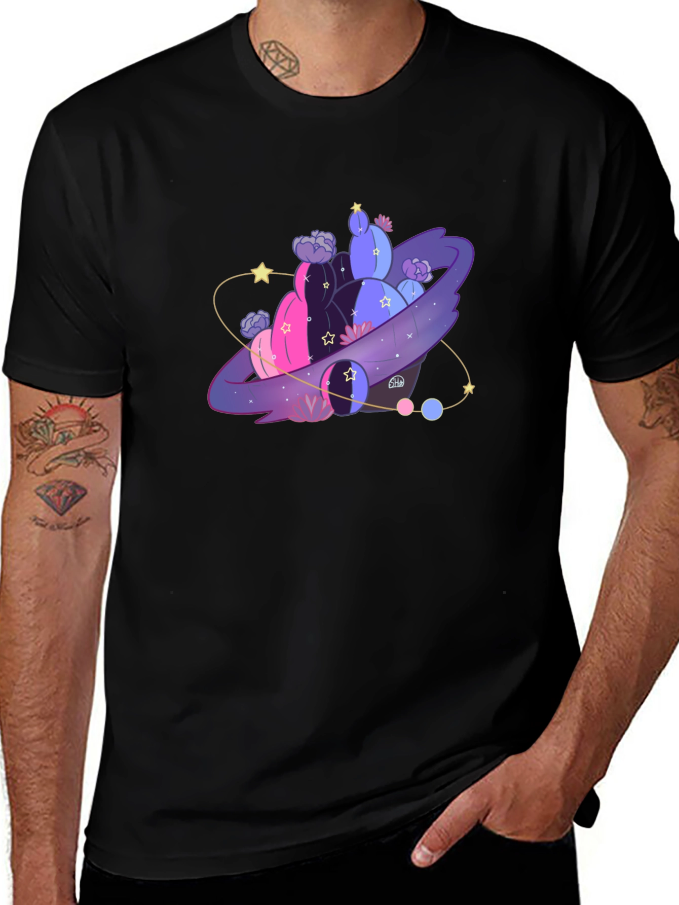 Galaxy Cactus T-Shirt - Unique Graphic Tee