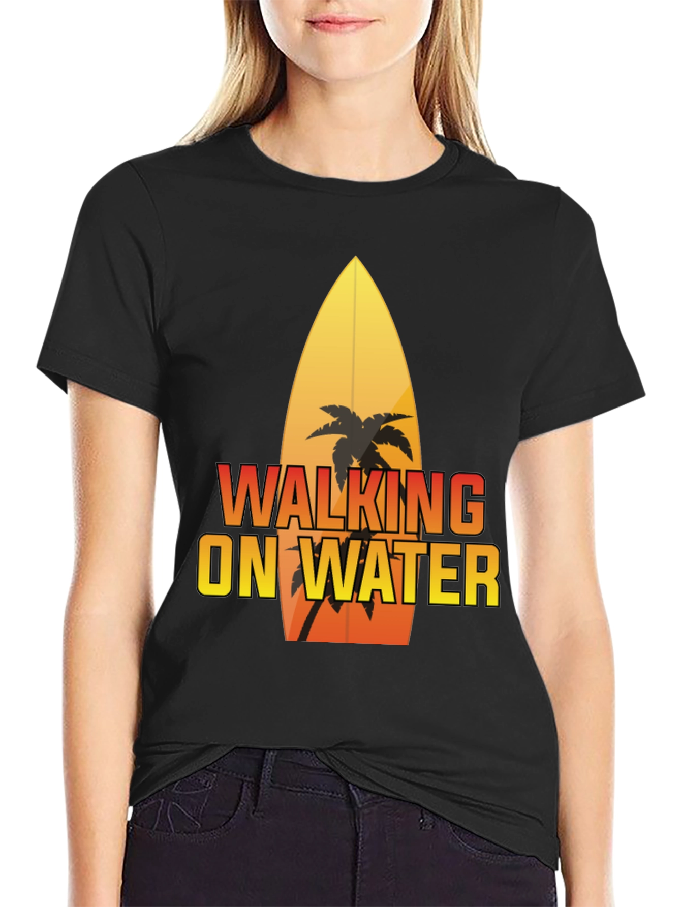 Walking on Water Surfboard Graphic Tee