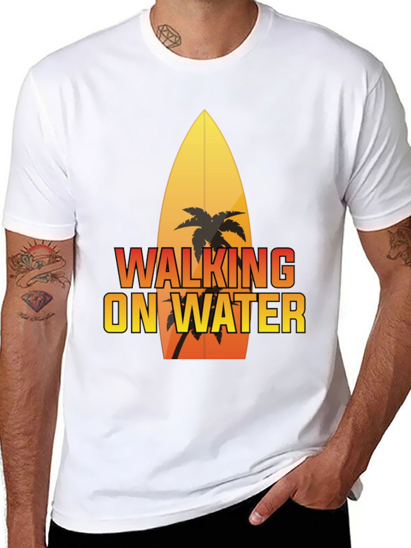 Walking on Water Surfboard Graphic Tee