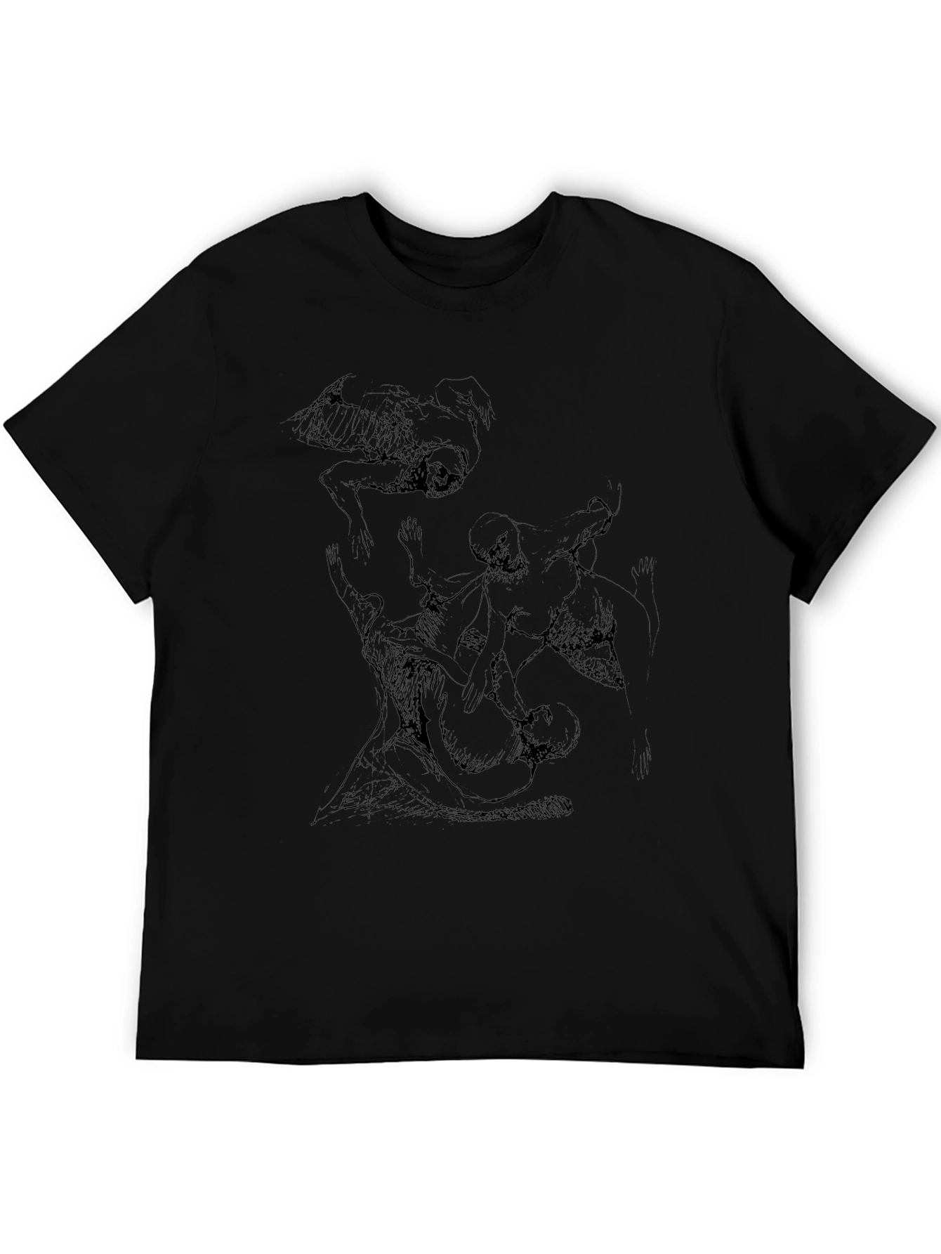 Abstract Figures Black Graphic Tee