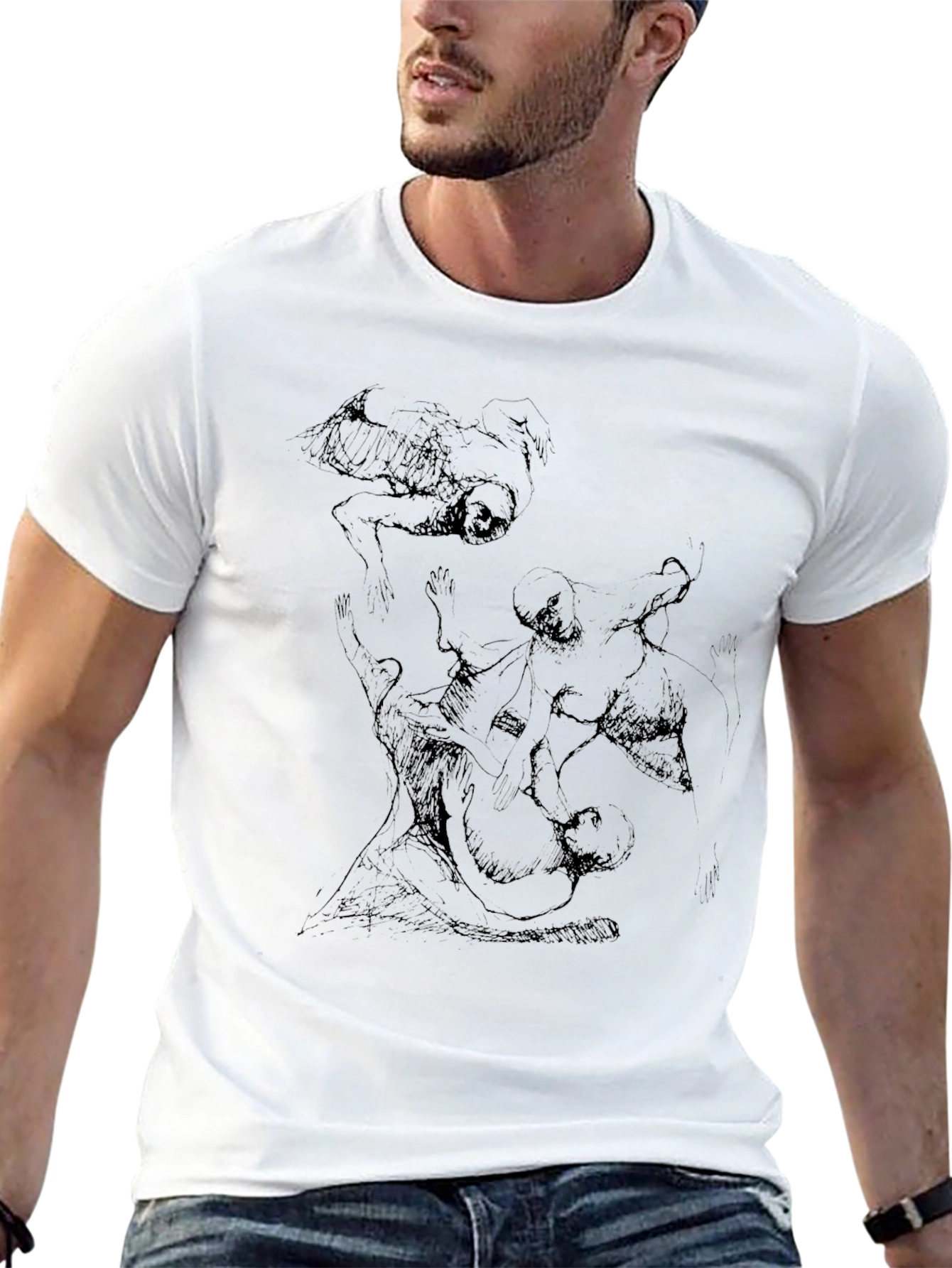 Abstract Figures Black Graphic Tee