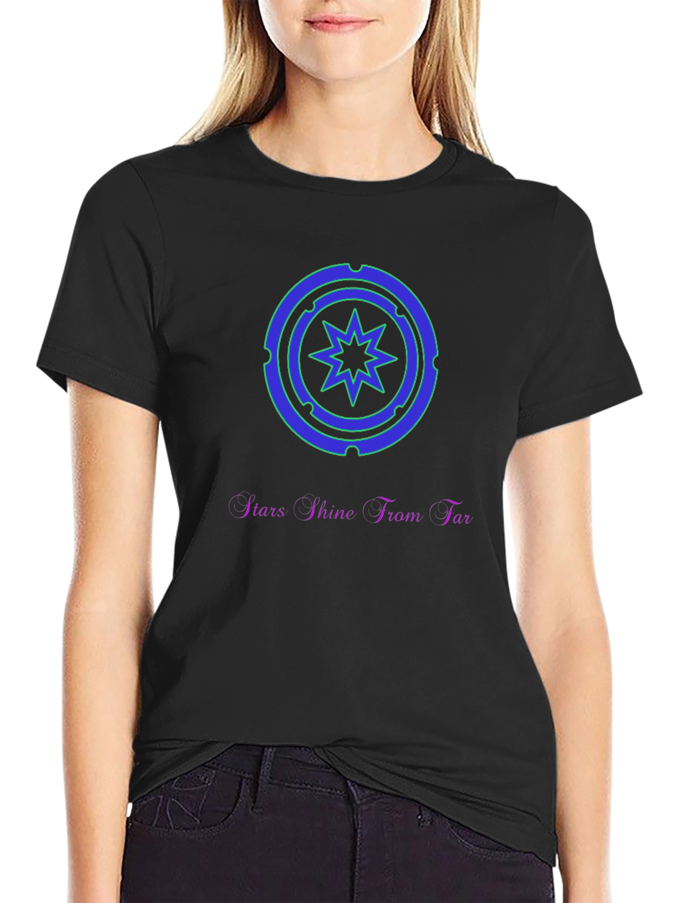 Stars Shine From Tar Black Graphic Tee