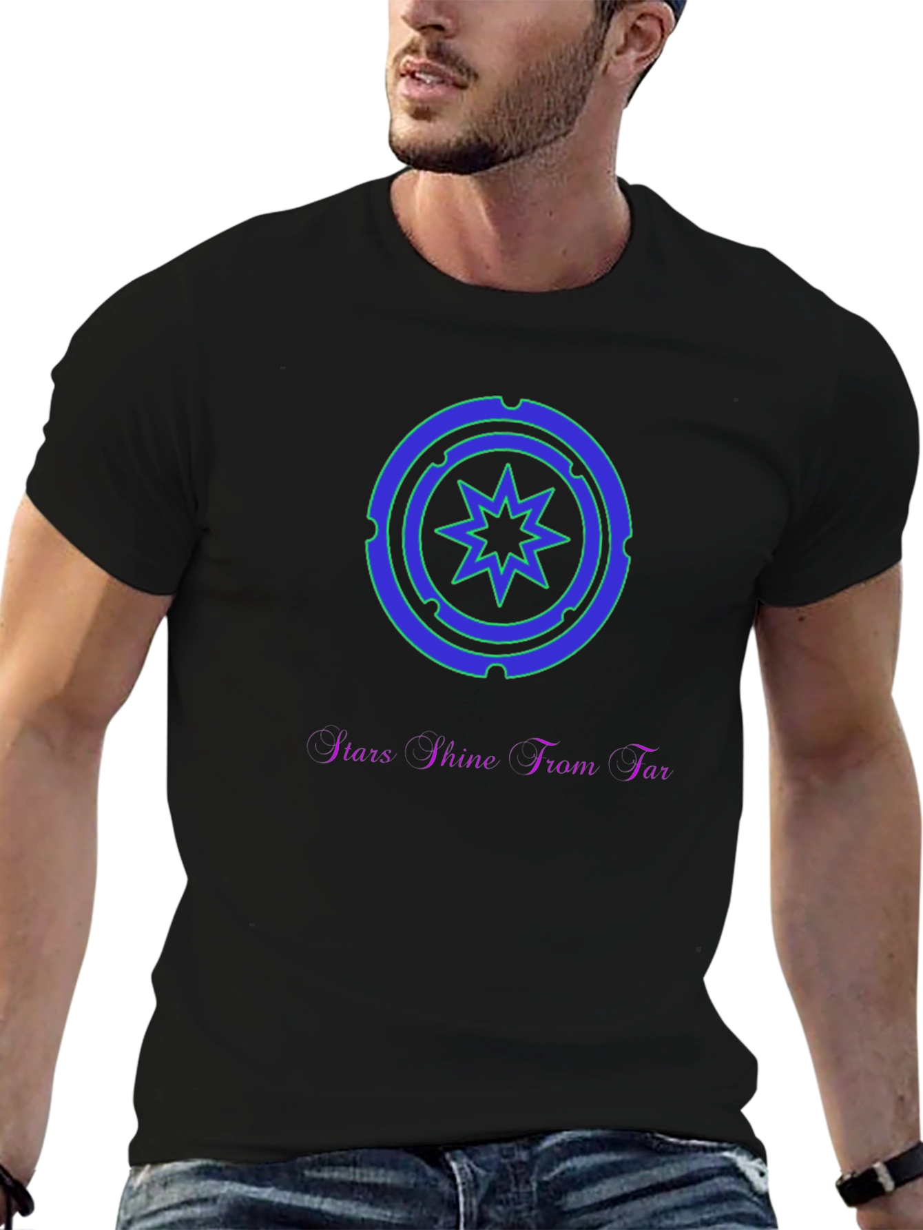 Stars Shine From Tar Black Graphic Tee
