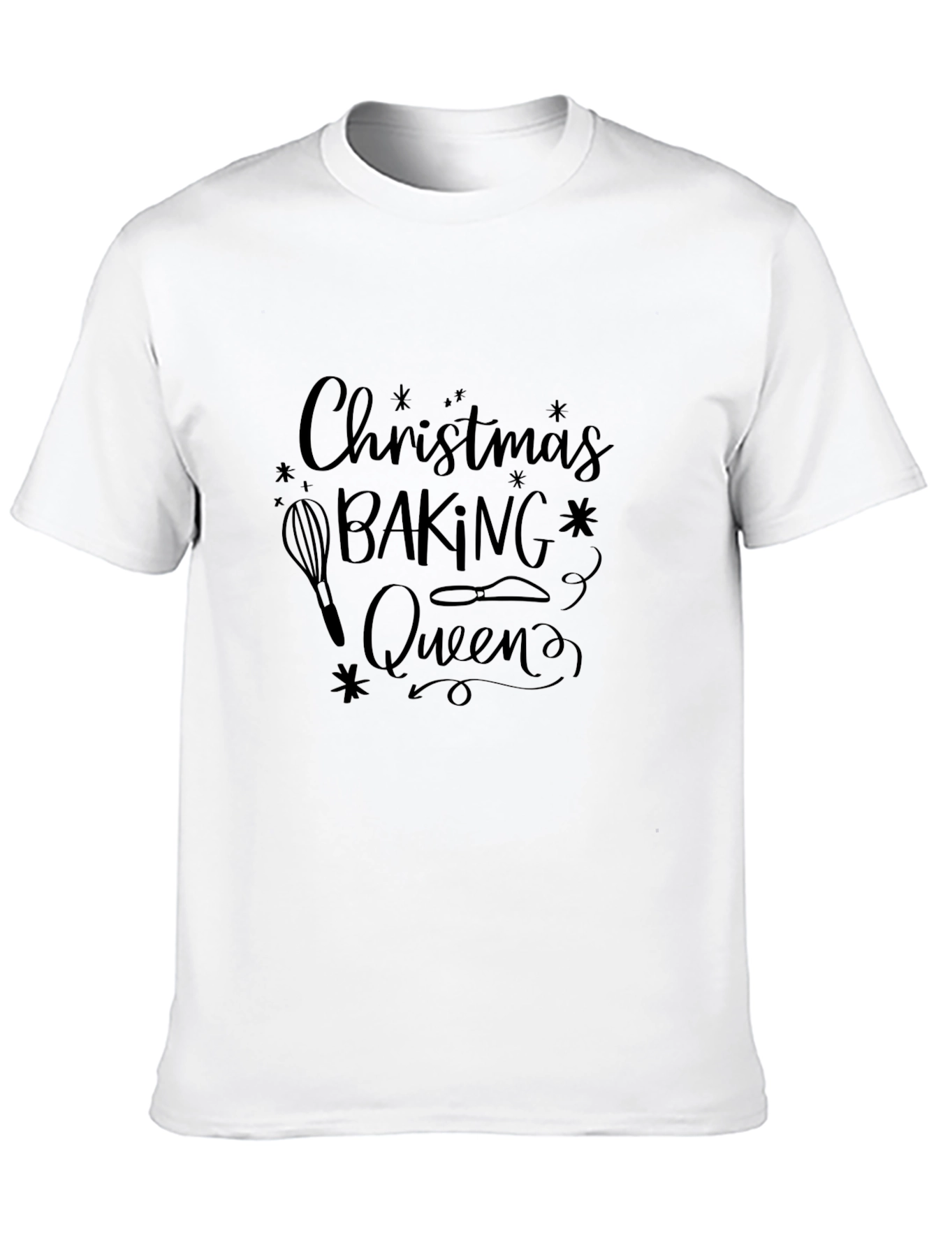 Christmas Baking Queen Black T-Shirt