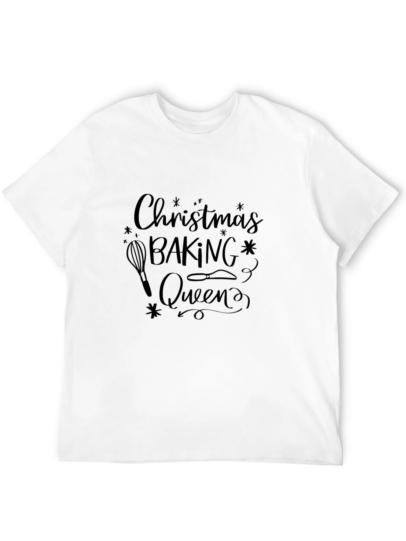 Christmas Baking Queen Black T-Shirt
