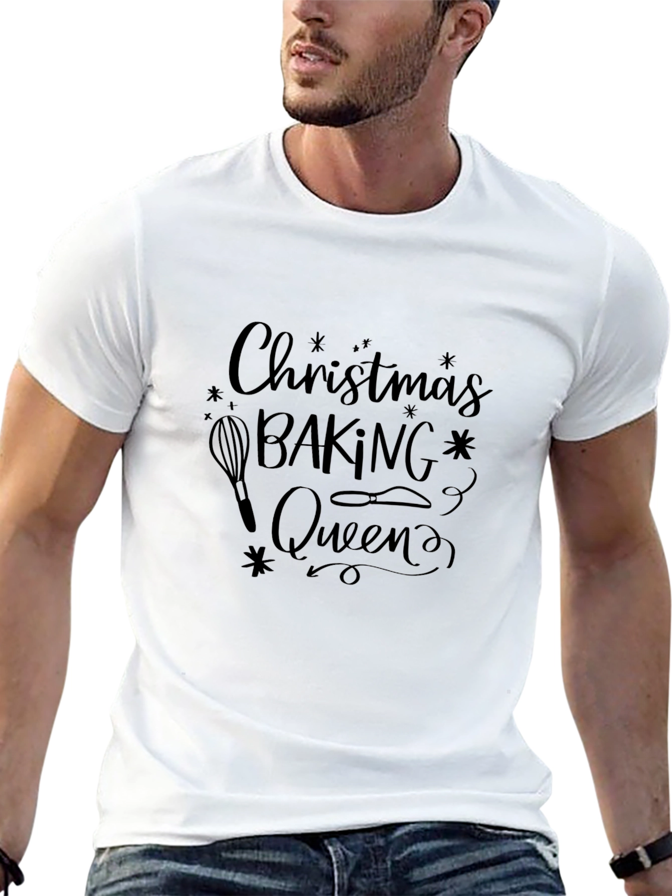 Christmas Baking Queen Black T-Shirt