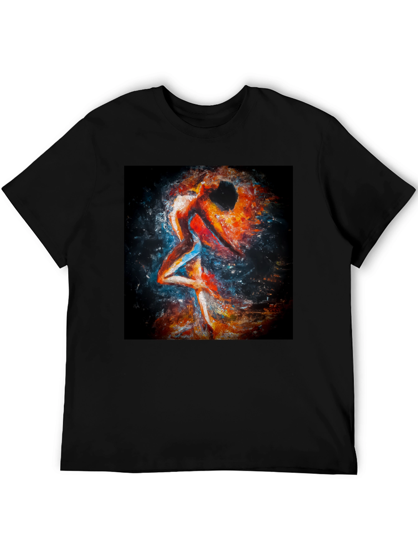 Abstract Couple Dance Black T-Shirt