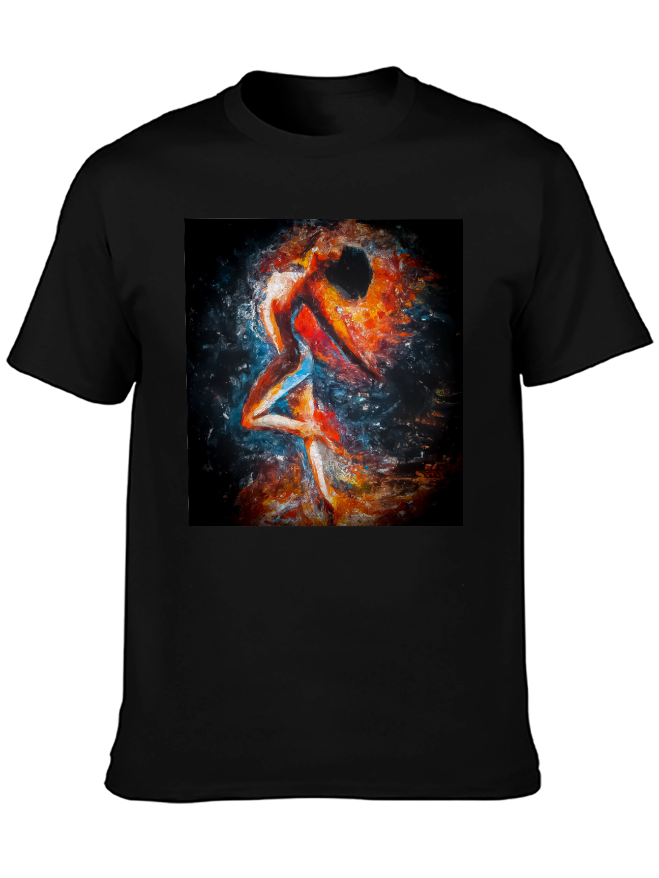 Abstract Couple Dance Black T-Shirt
