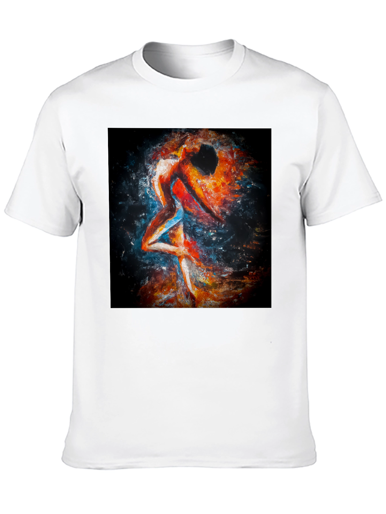 Abstract Couple Dance Black T-Shirt