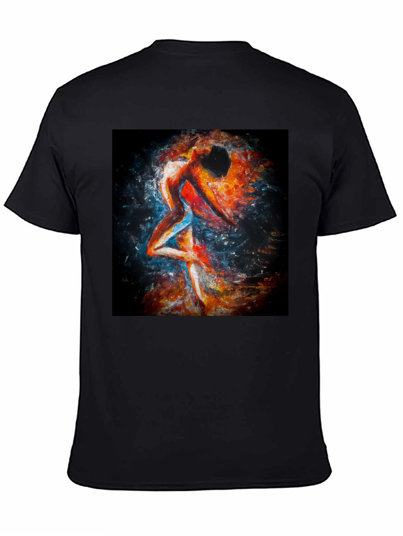 Abstract Couple Dance Black T-Shirt