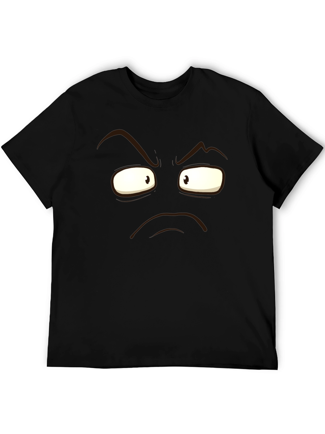 Grumpy Face Graphic Black T-Shirt