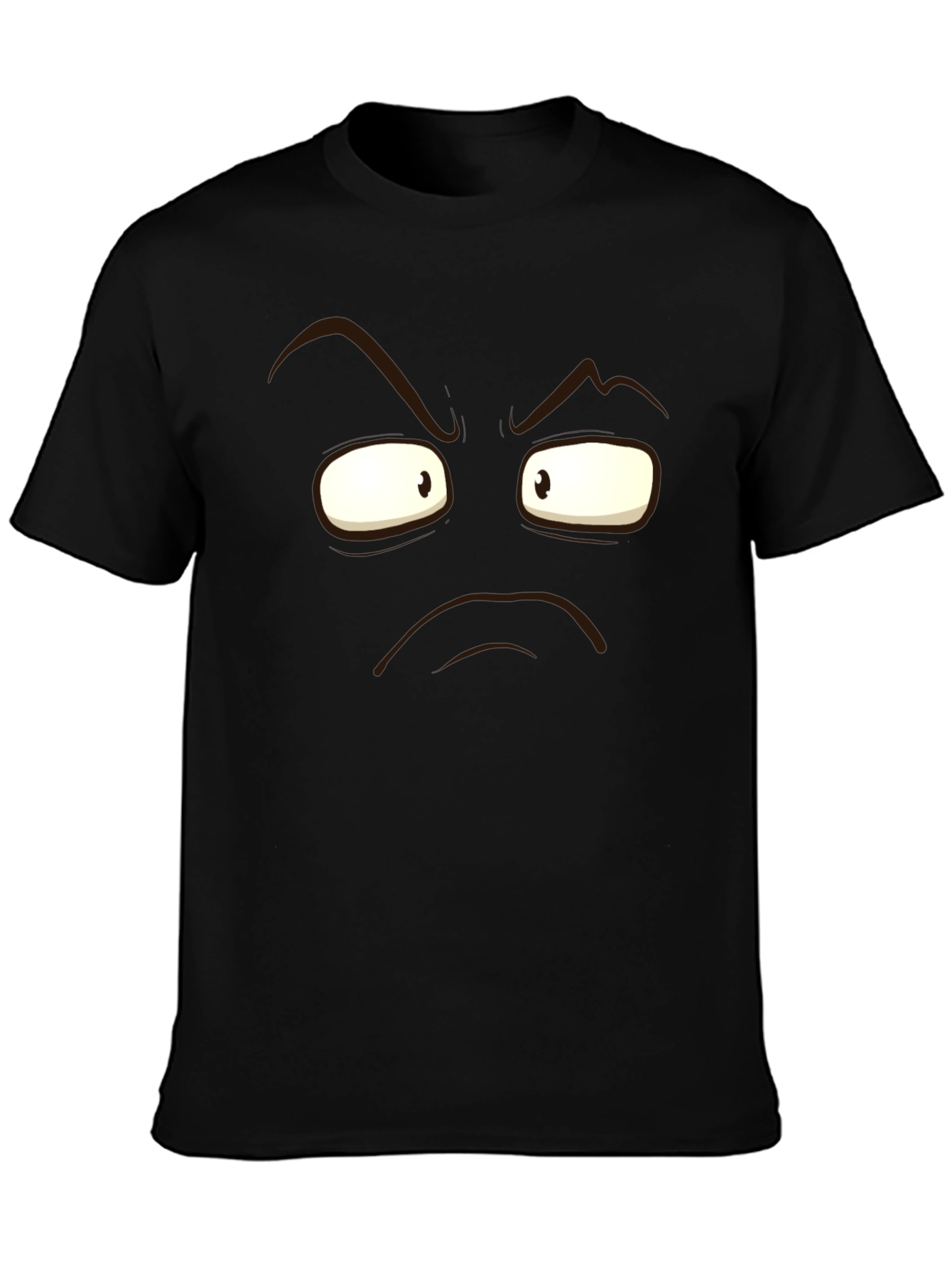 Grumpy Face Graphic Black T-Shirt