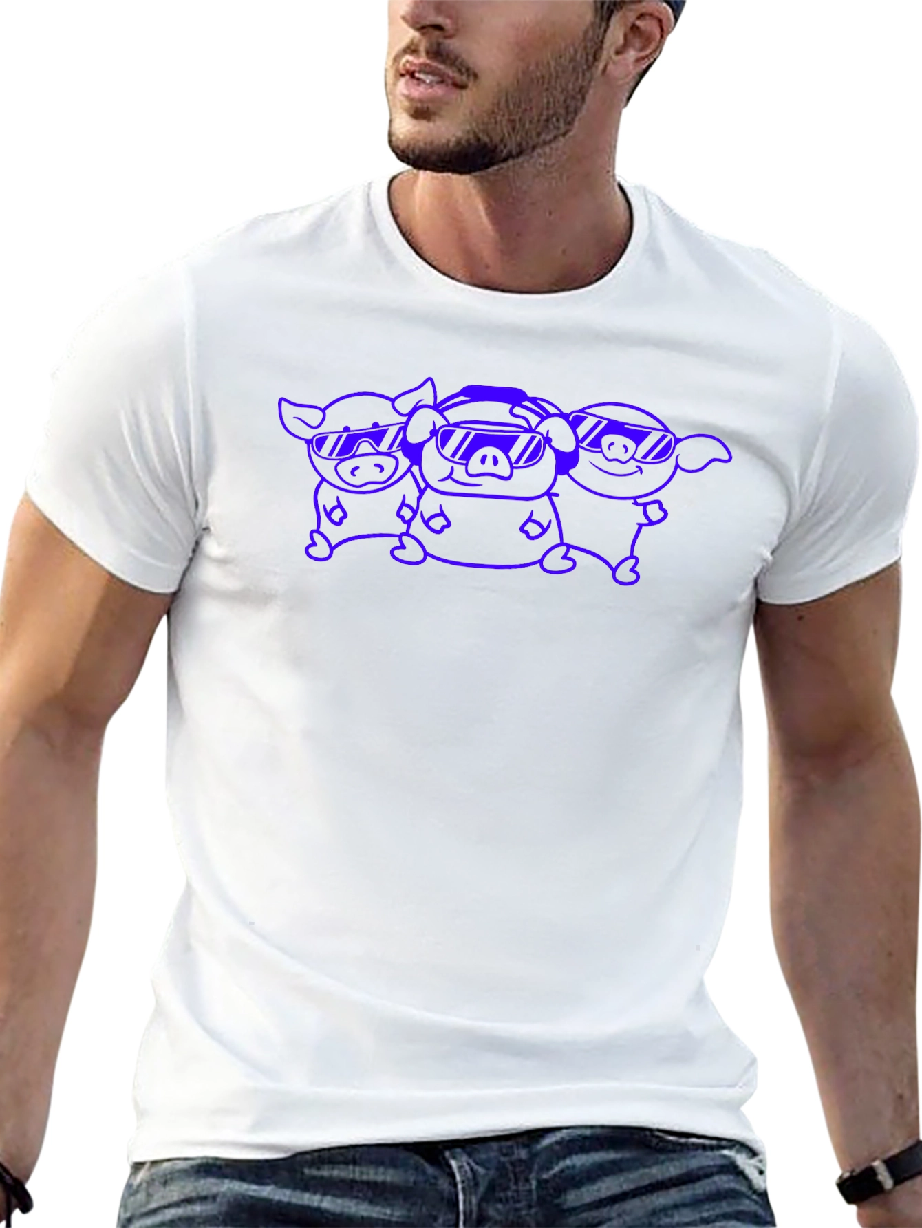 Cool Pig Gang Graphic Tee - Black Cotton T-Shirt