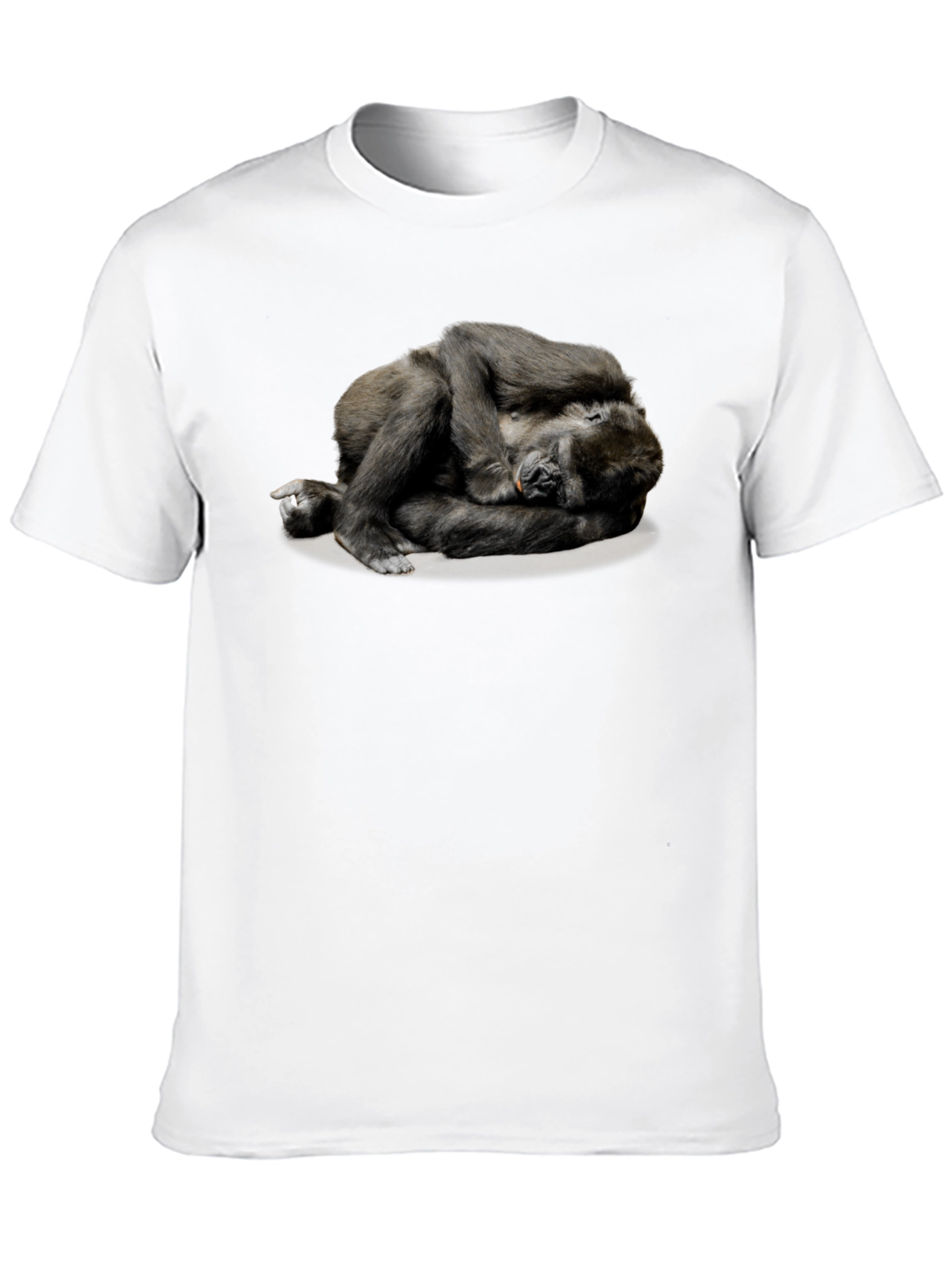 Gorilla Napping T-Shirt - Black Casual Comfort