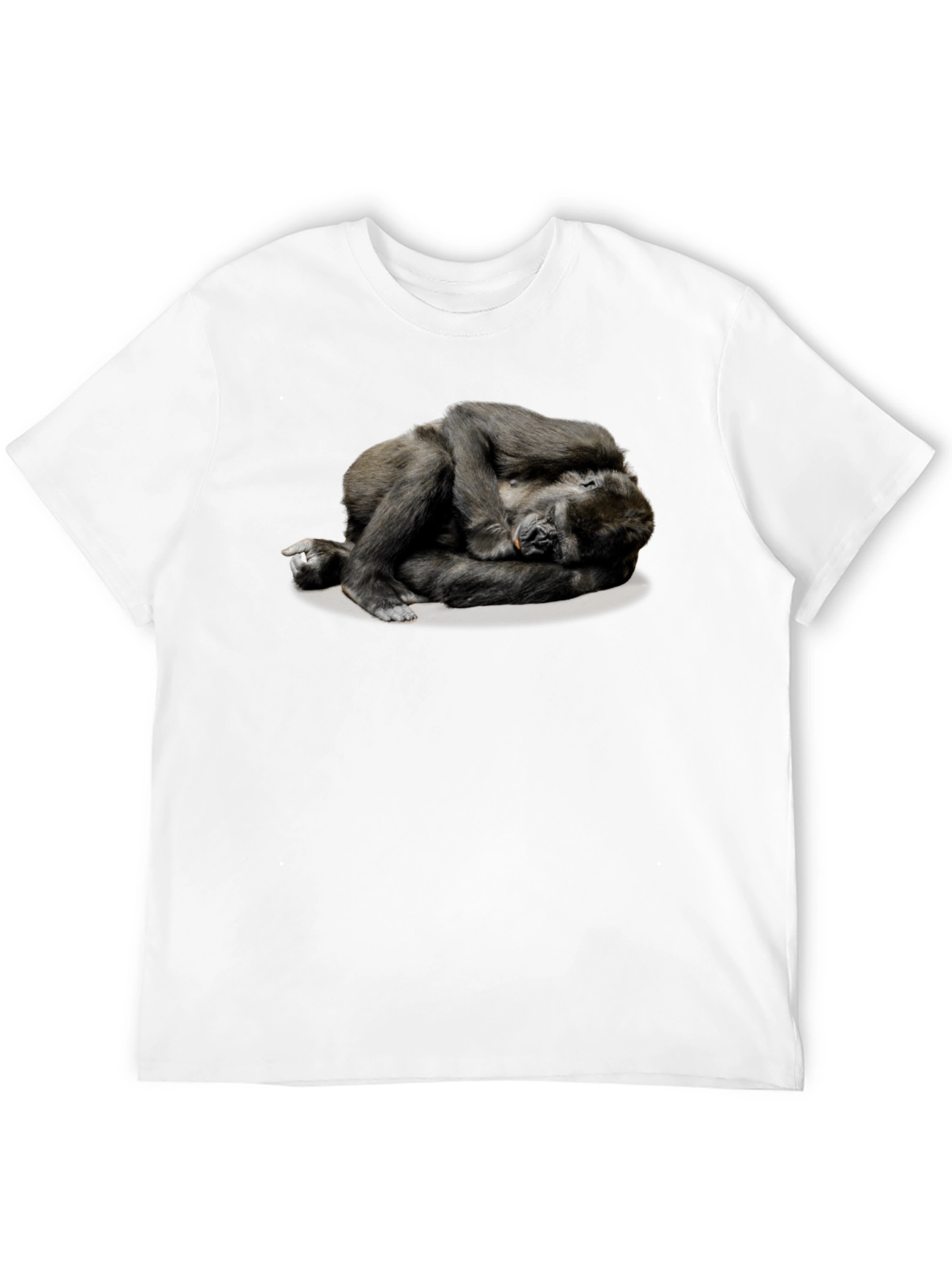 Gorilla Napping T-Shirt - Black Casual Comfort