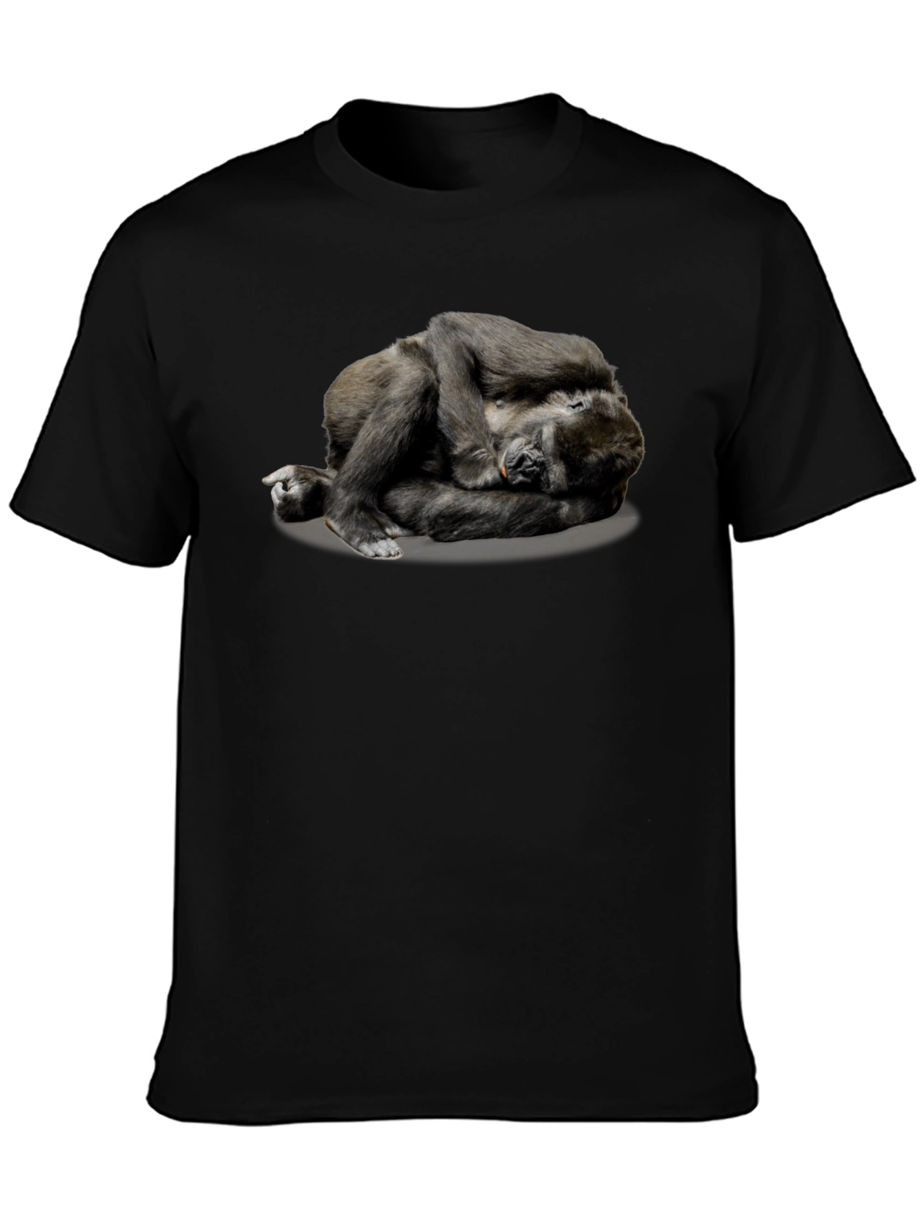 Gorilla Napping T-Shirt - Black Casual Comfort