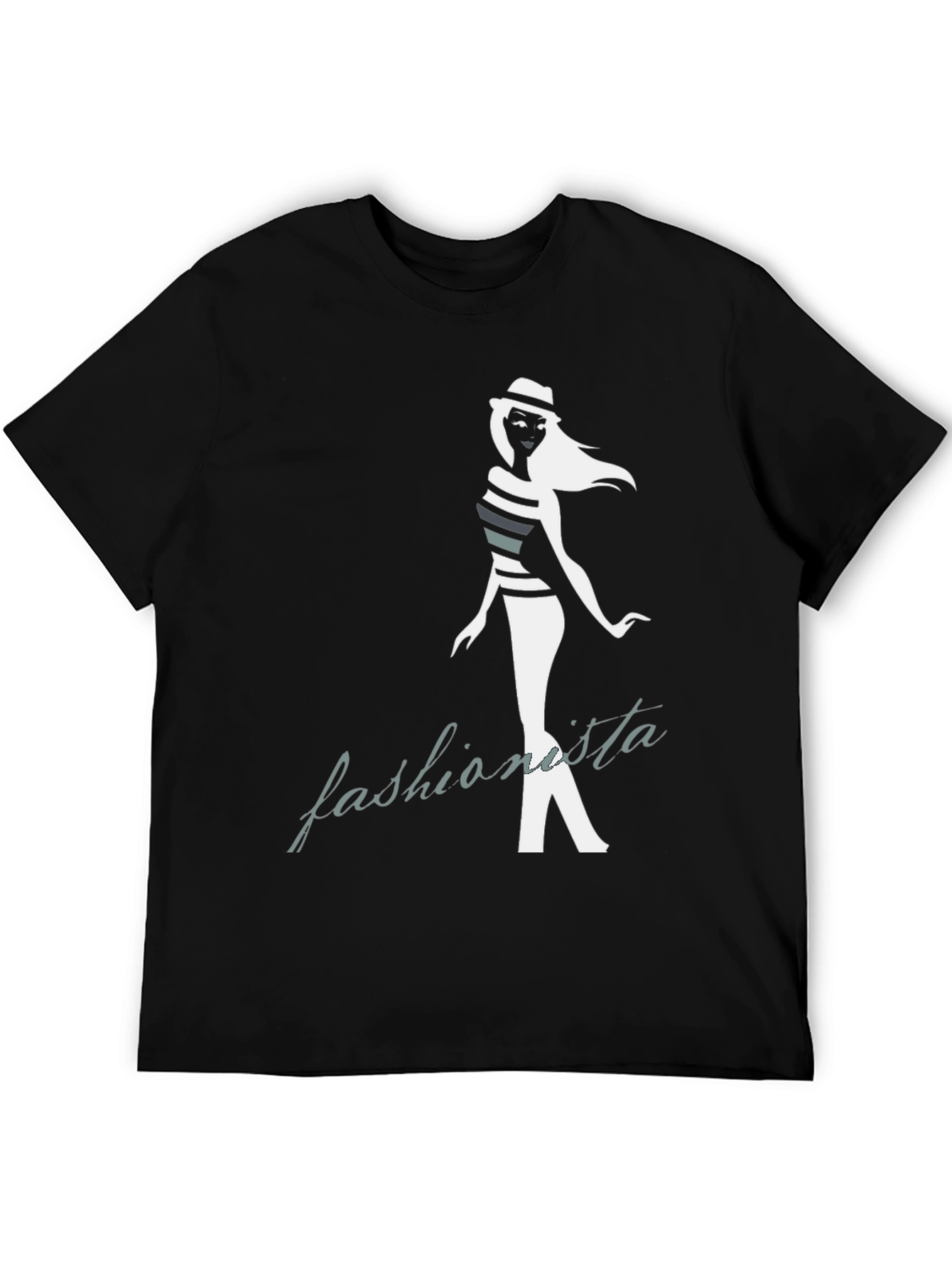 Fashionista Graphic Black T-Shirt