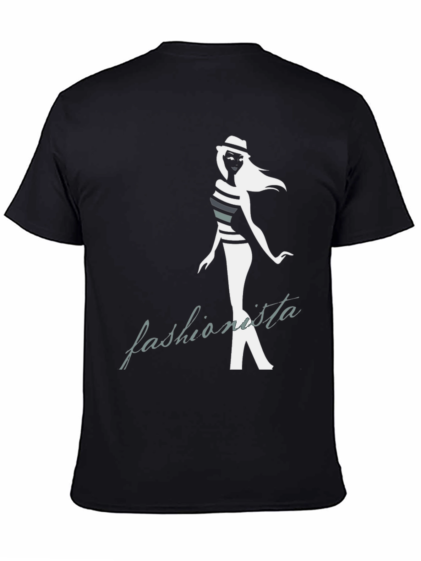 Fashionista Graphic Black T-Shirt
