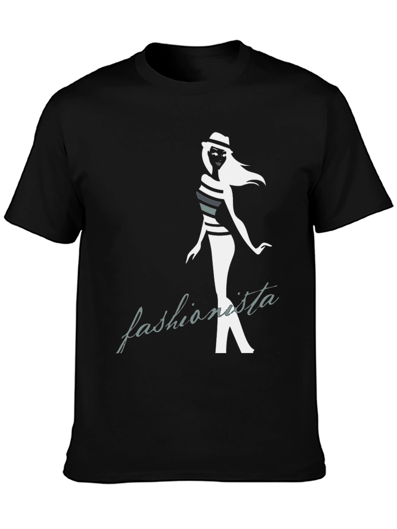 Fashionista Graphic Black T-Shirt