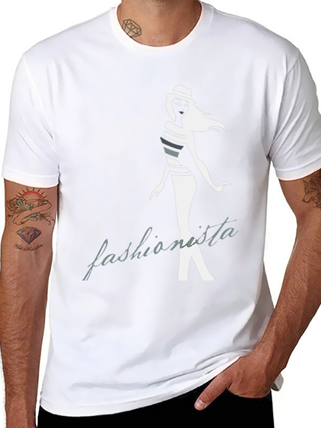 Fashionista Graphic Black T-Shirt