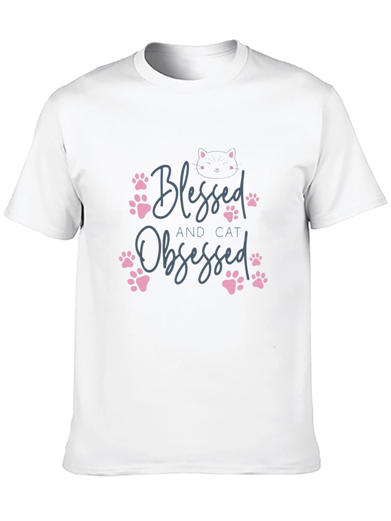 Blessed and Cat Obsessed Graphic Tee