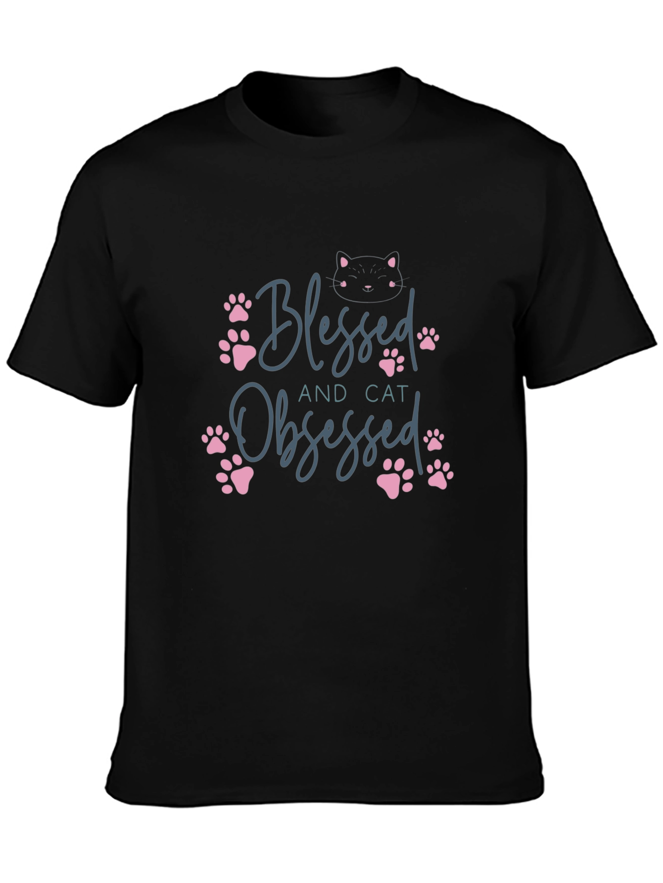 Blessed and Cat Obsessed Graphic Tee