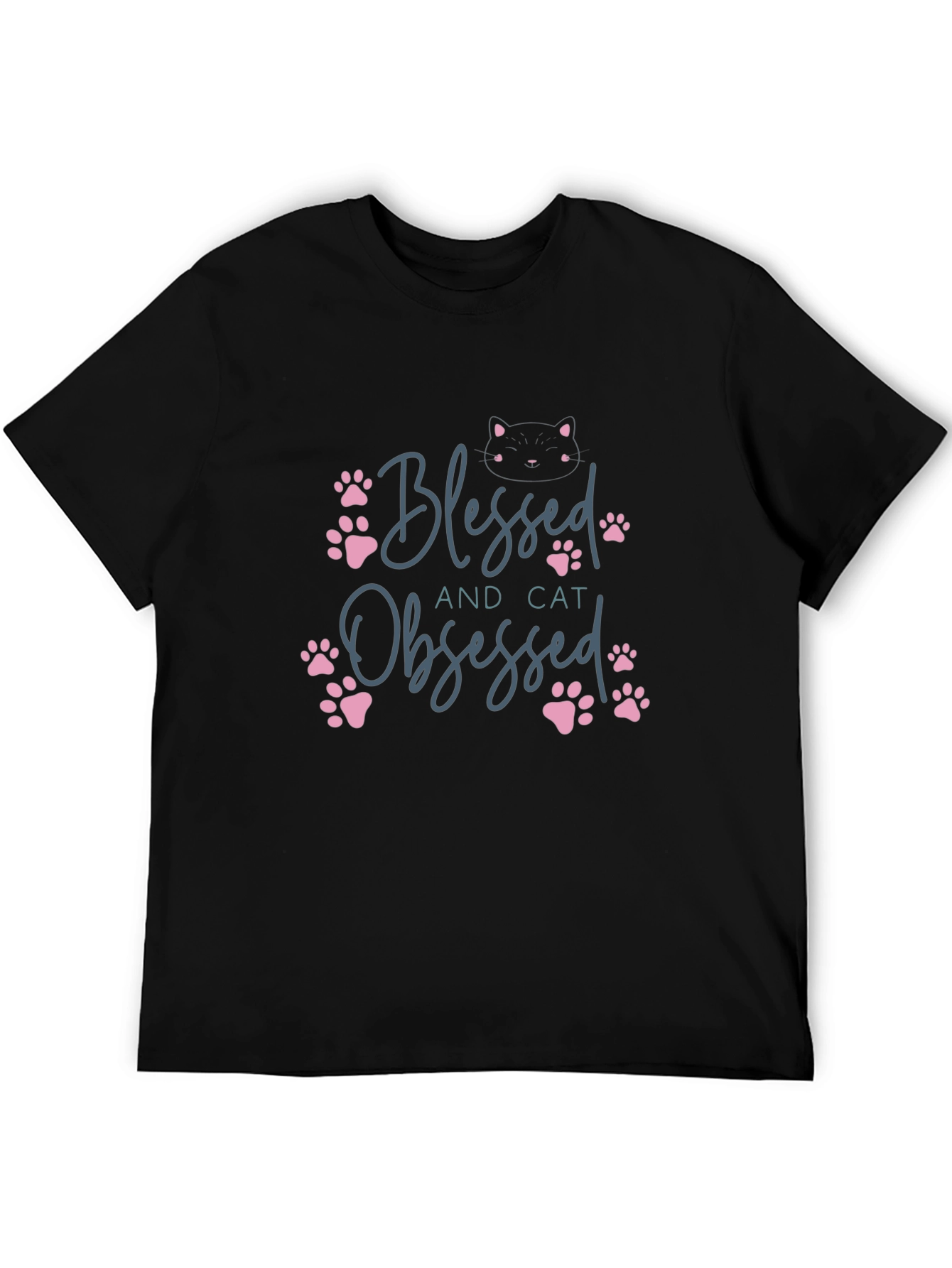 Blessed and Cat Obsessed Graphic Tee