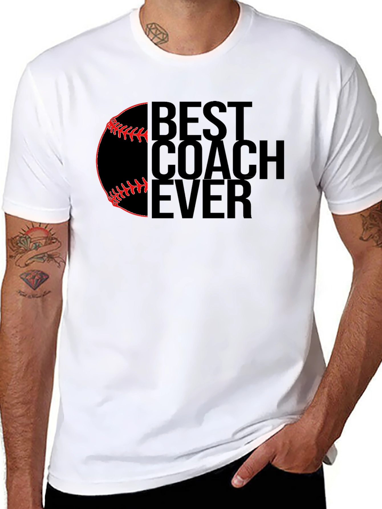 Best Coach Ever Baseball Graphic T-Shirt