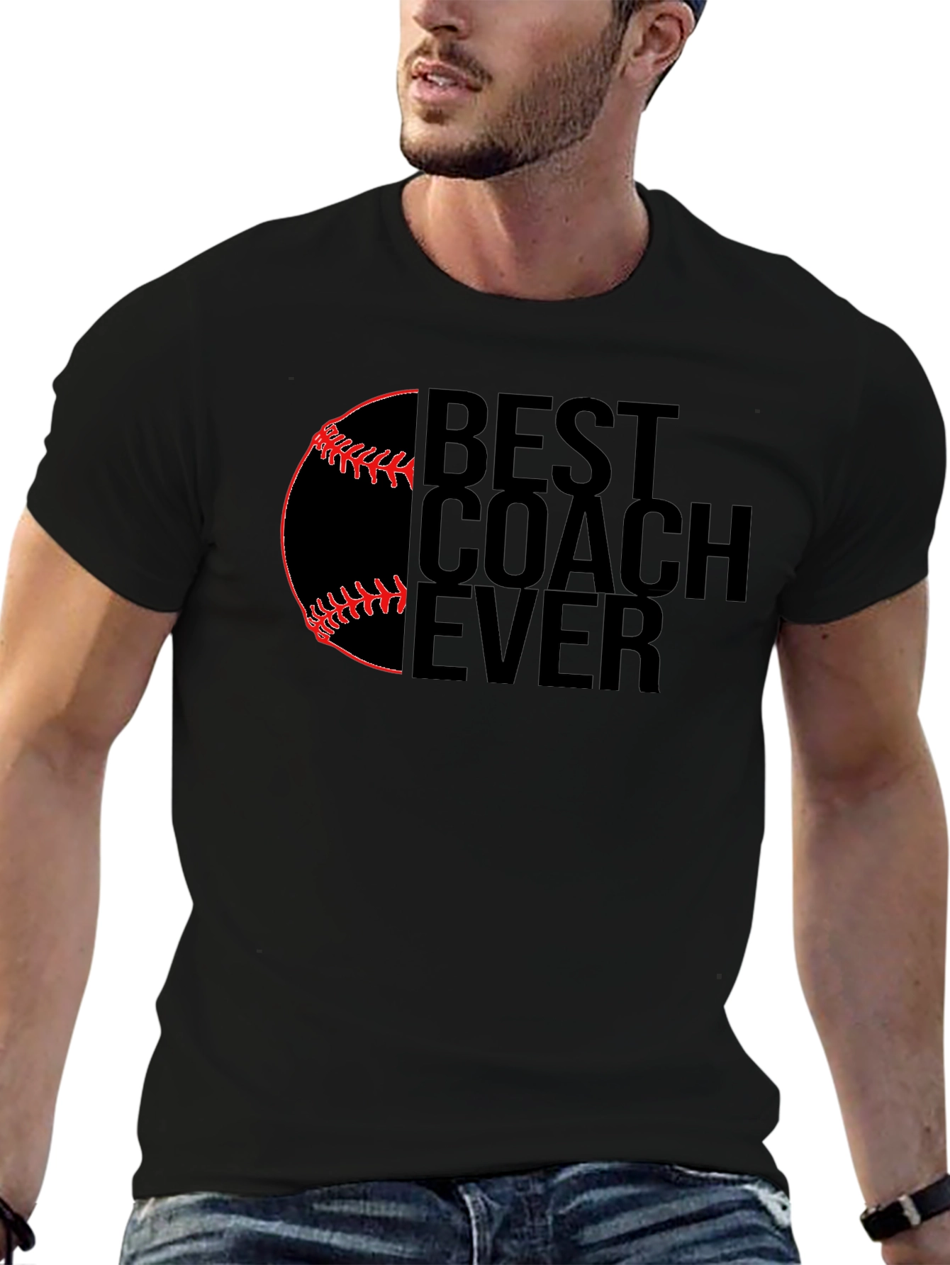 Best Coach Ever Baseball Graphic T-Shirt