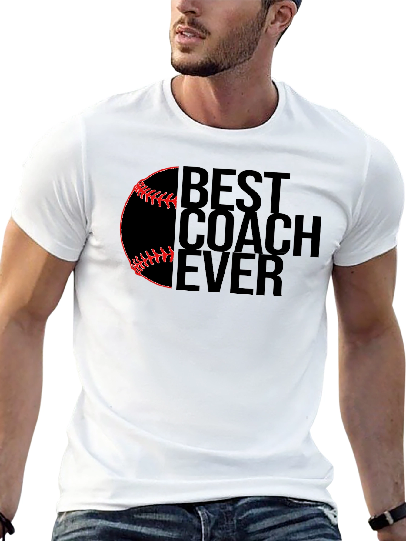 Best Coach Ever Baseball Graphic T-Shirt